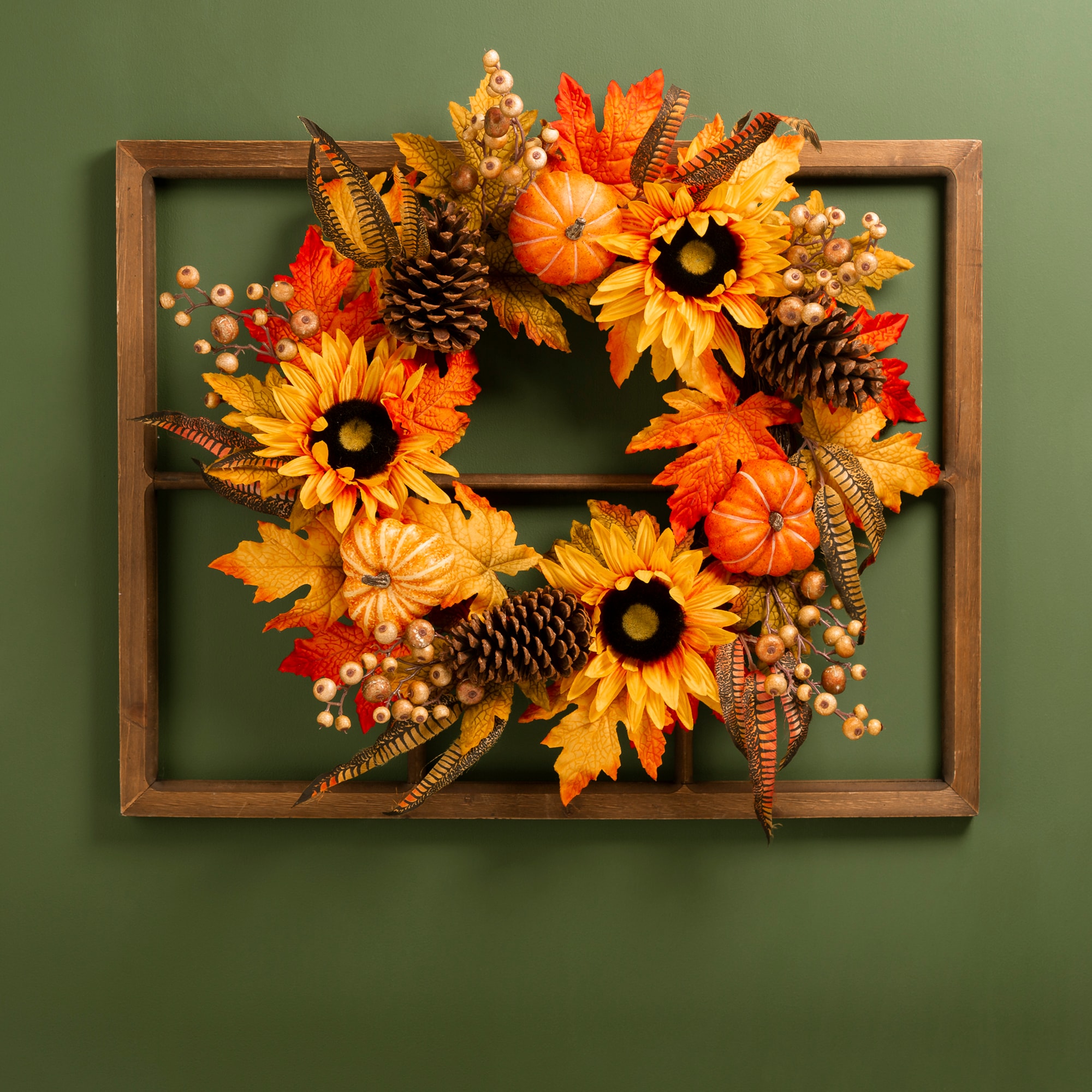 Glitzhome 2005500035 Artificial-Thanksgiving-Wreaths - View #7