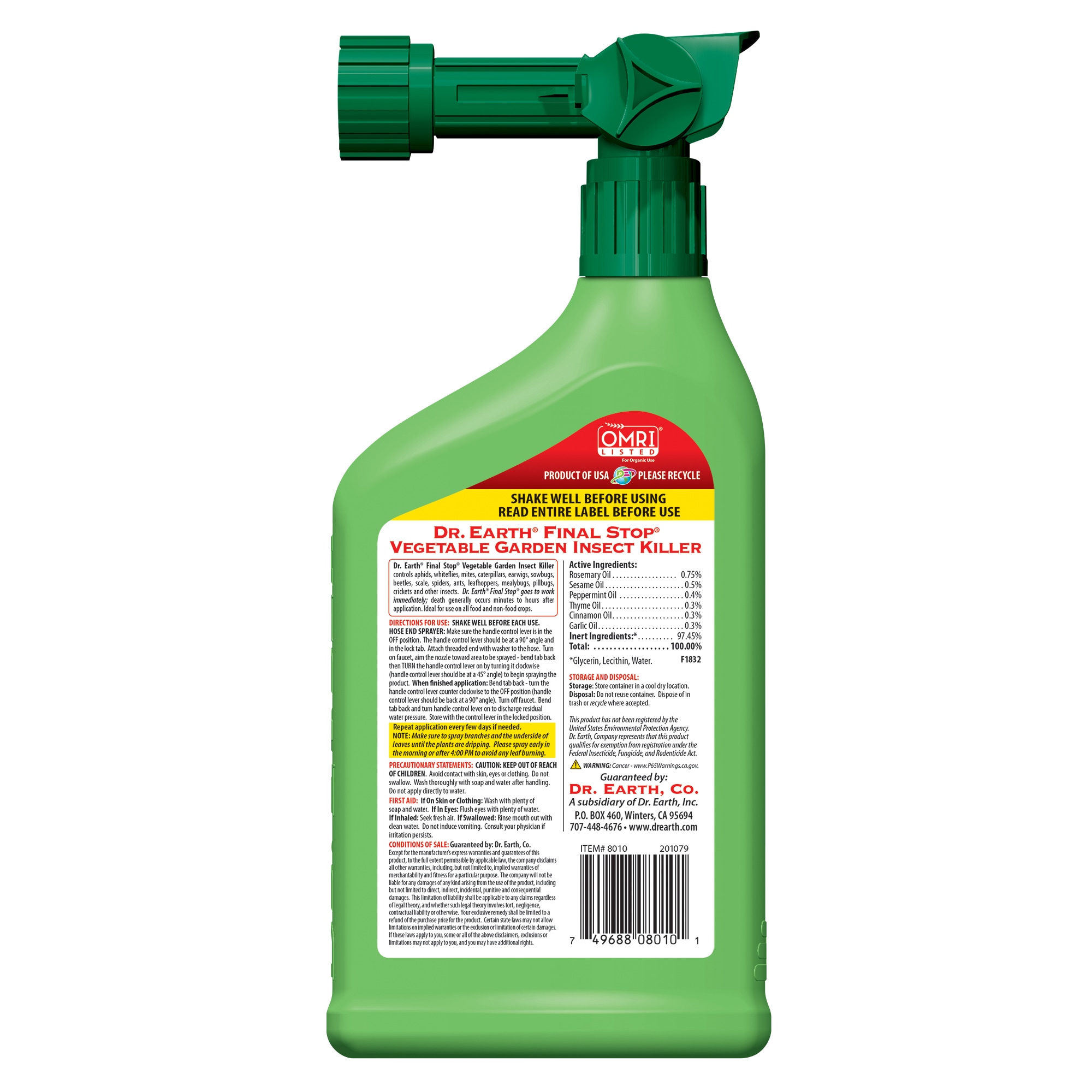 Dr. Earth 8010 pesticides - View #2
