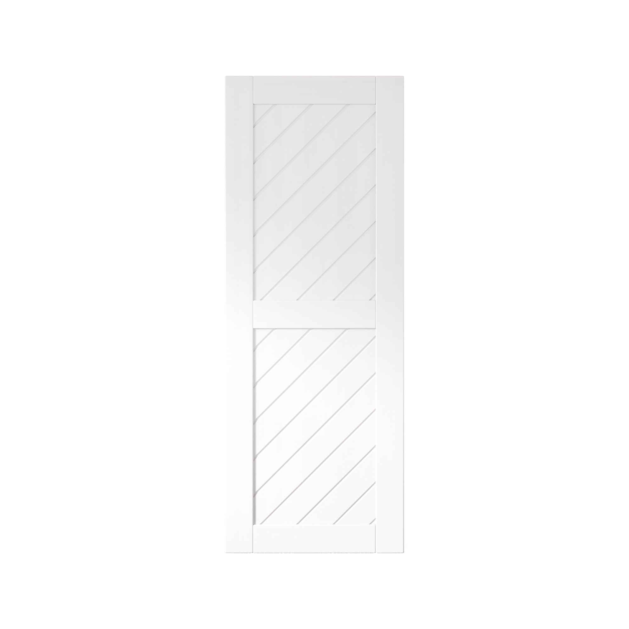HOMACER XT1-2680-WH 26-in x 80-in White Prefinished Non-standard Pine Wood Solid core Single Barn Door (Hardware Not Included)