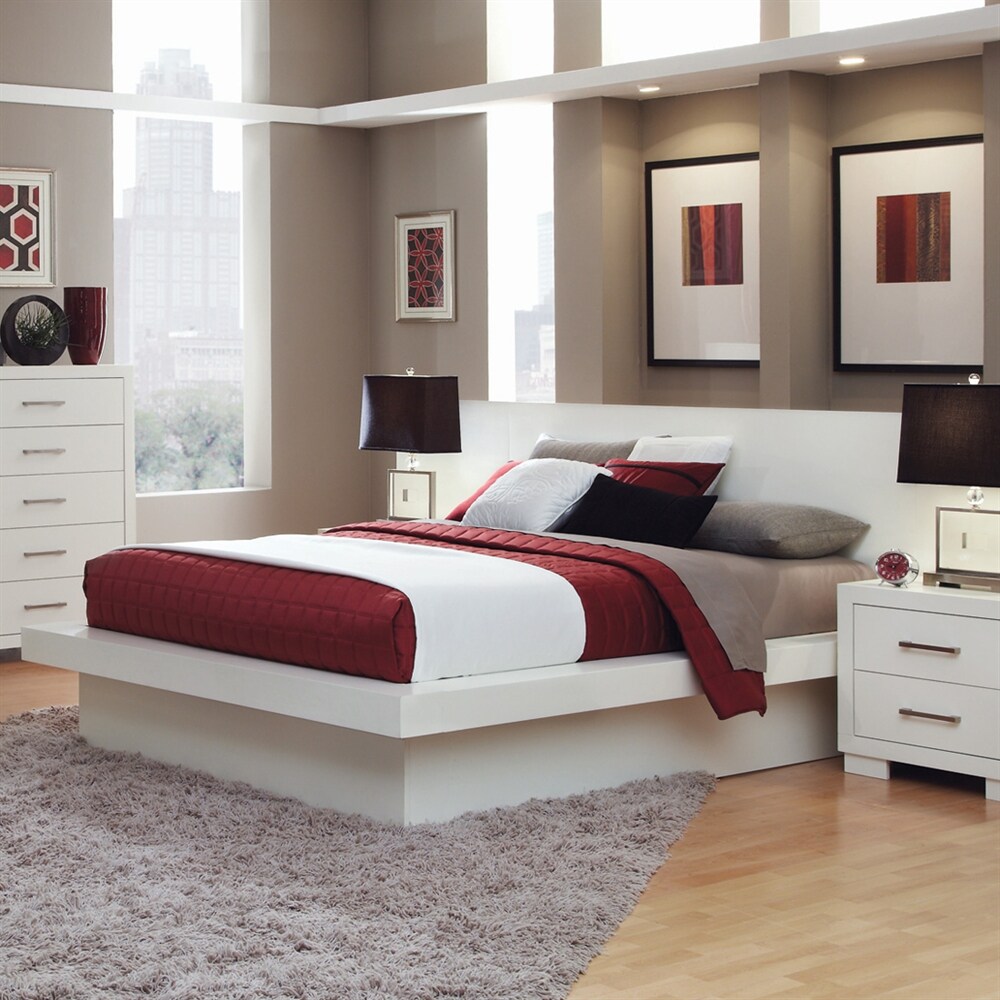Coaster Fine Furniture 202990KW Jessica White California King Composite Platform Bed
