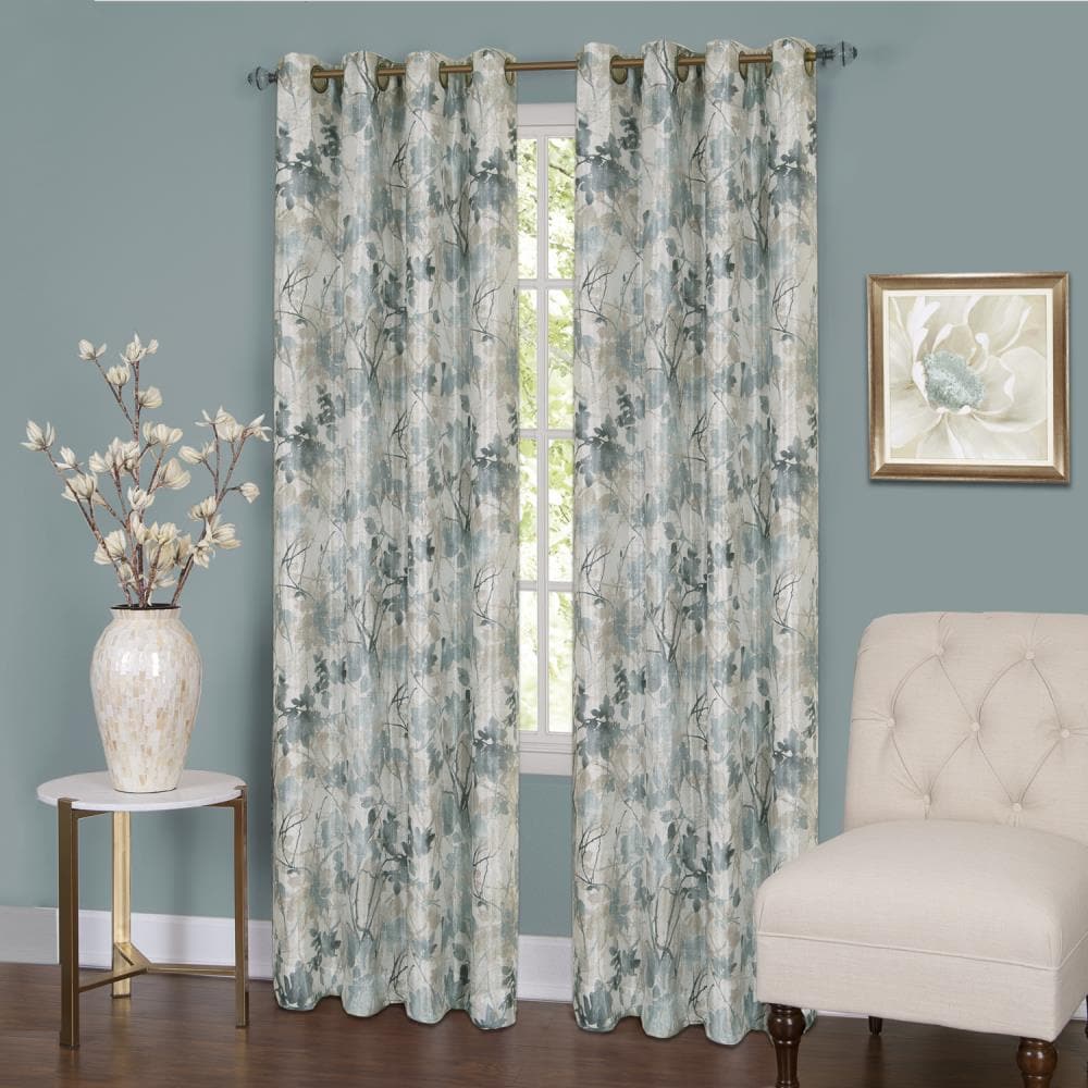 FLORA 2 NATURE PRINTED GROMMET PANELS LINED BLACKOUT WINDOW CURTAIN DRESSING 