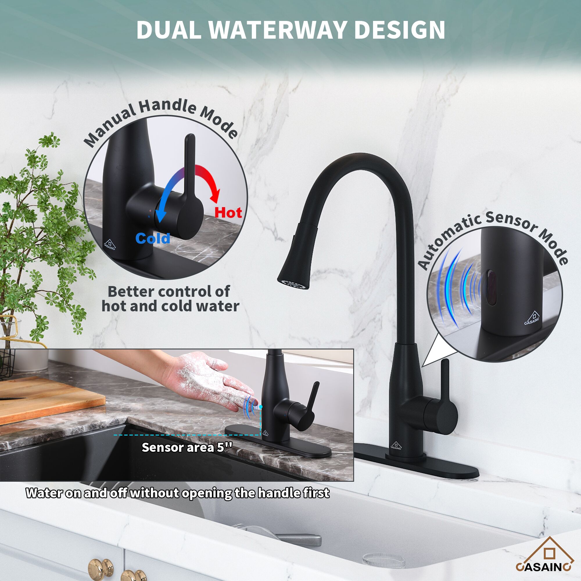 CASAINC KCLT0039MB Kitchen-Faucets - View #7