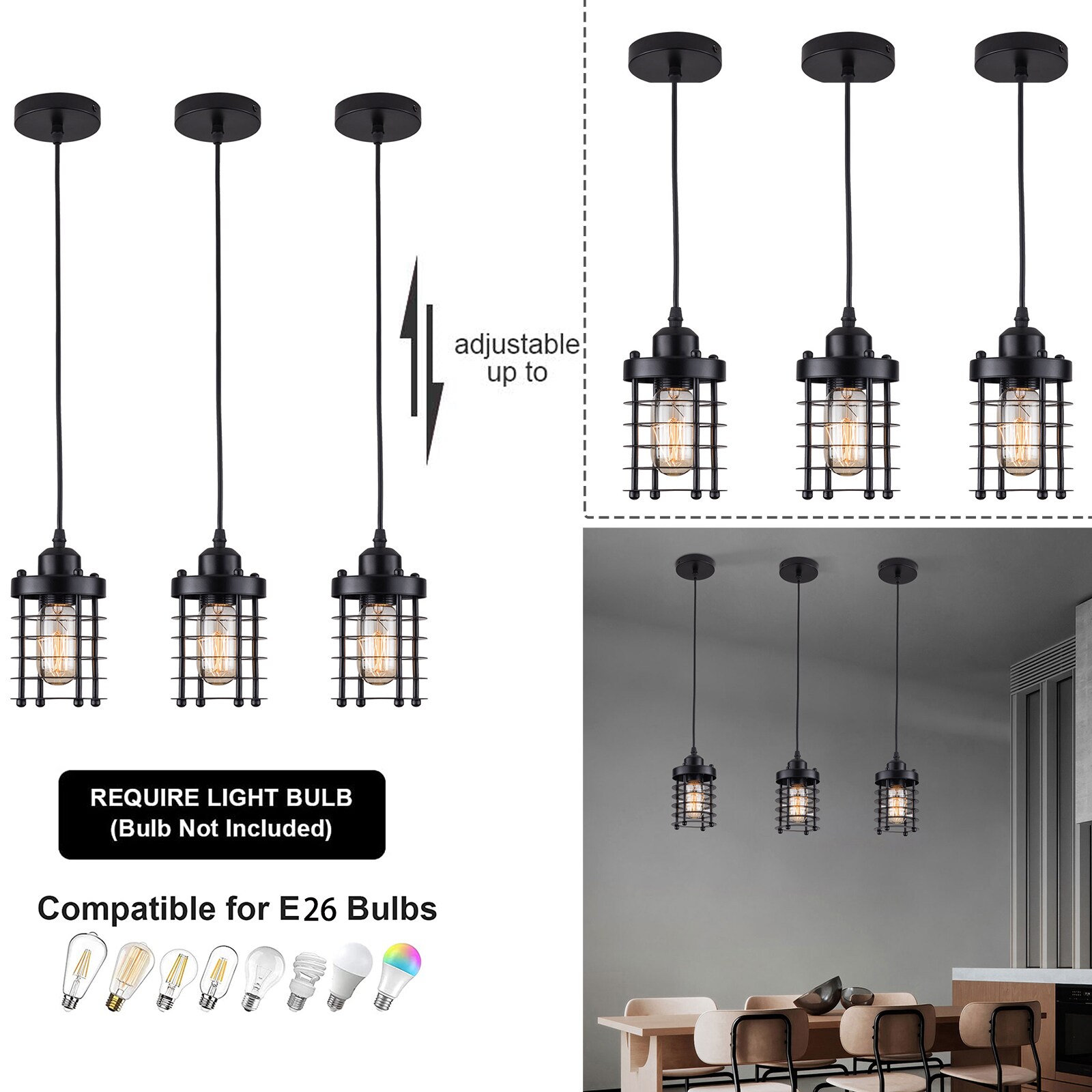 Oukaning HG-HCX261-938US Pendant-Lights - View #3