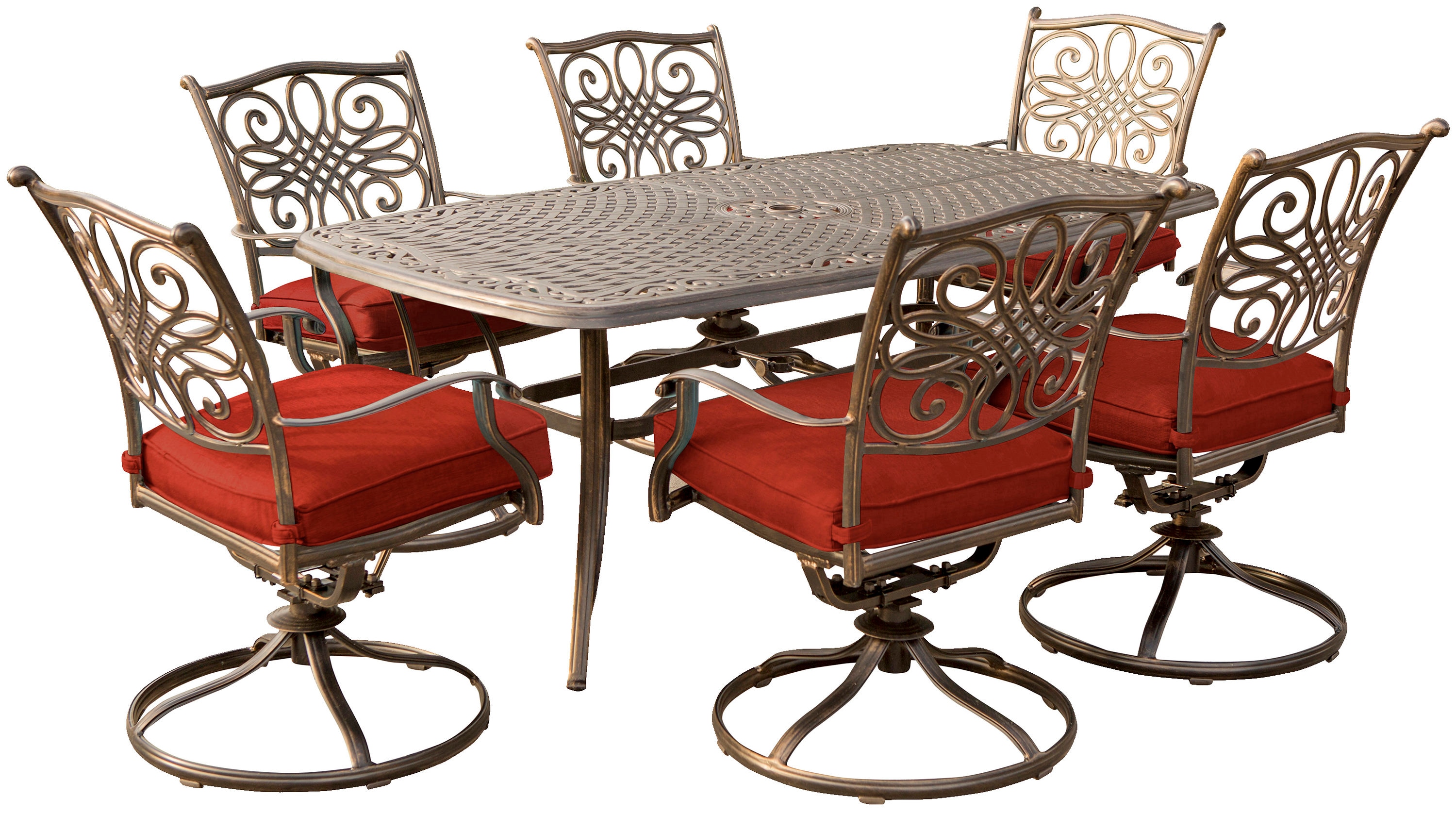 Hanover TRADDN7PCSW6-RED Patio-Dining-Sets - View #2