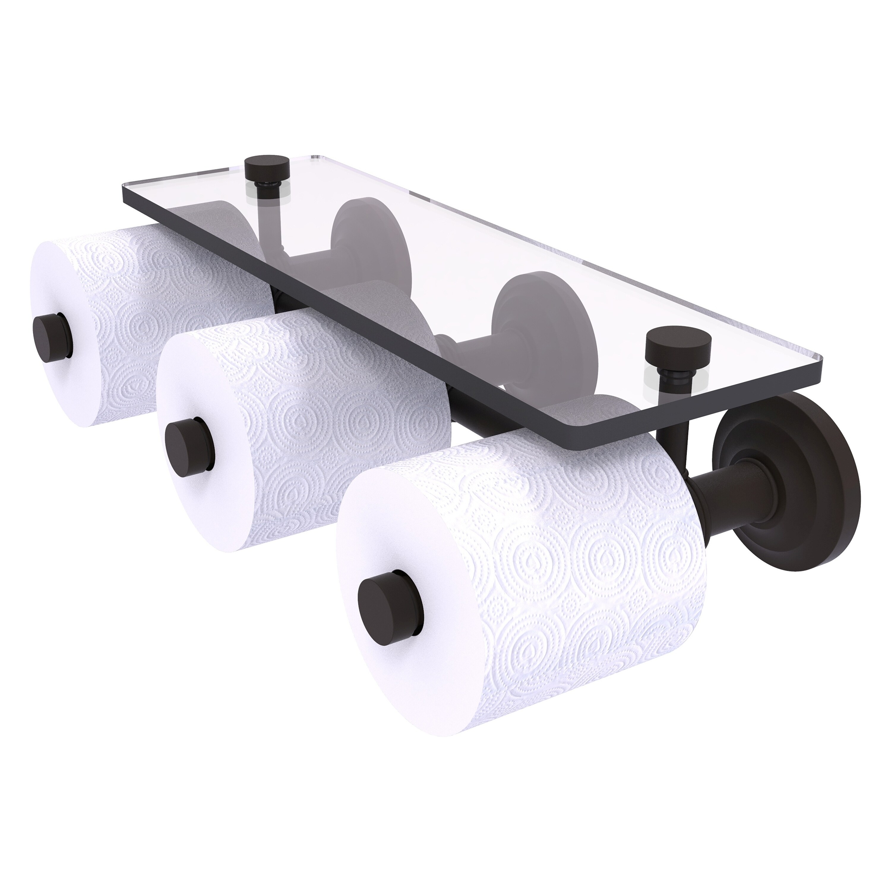 Luxury Double Oil Rubbed Bronze Brass Toilet Paper Roll Holder Industrial  Unique Wall Mounted Black Tissue