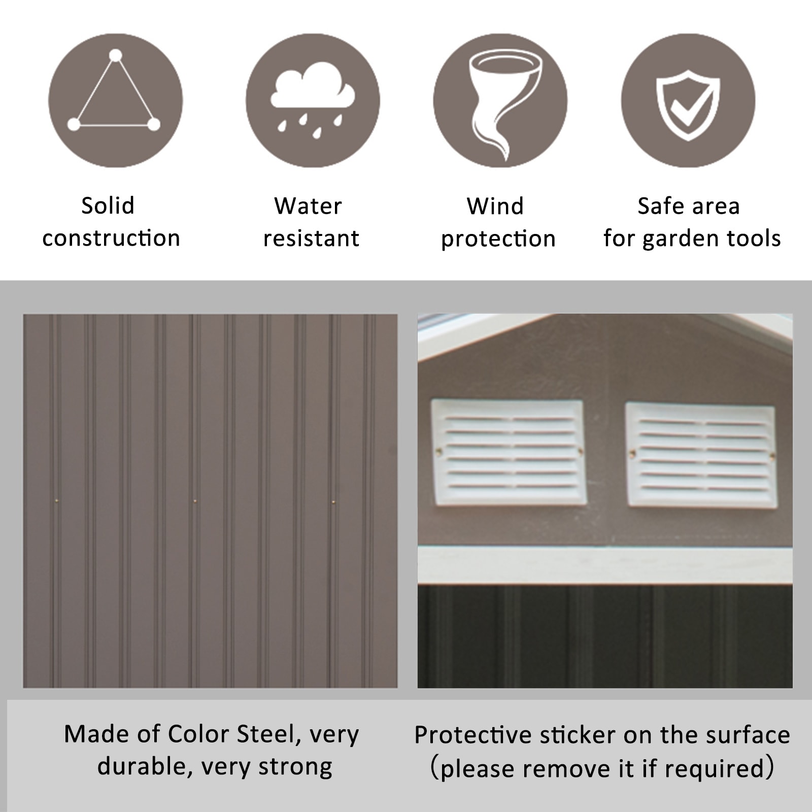 Outsunny 845-030GY Metal-Storage-Buildings-Sheds - View #5