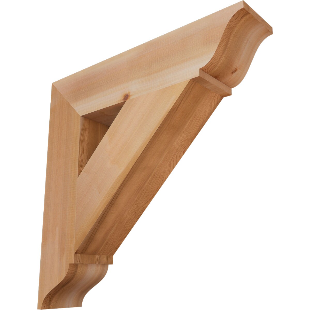 Ekena Millwork BKT06X28X28TRA01SWR Traditional traditional smooth 5-1/2-in x 28-in x 28-in Western red cedar Brown Wood Standard bracket