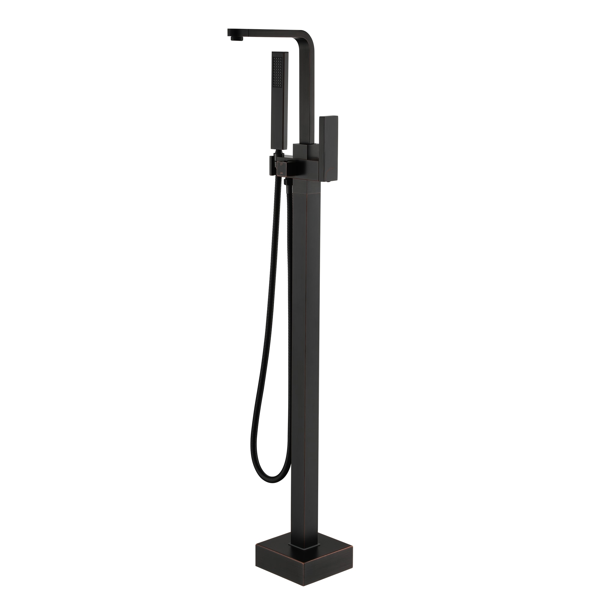 CASAINC TC11-ORB Floor Mount Tub Filler with Handheld Shower Head Oil Rubbed Bronze 1-handle Freestanding High-arc Bathtub Faucet with Hand Shower ( Valve Included )