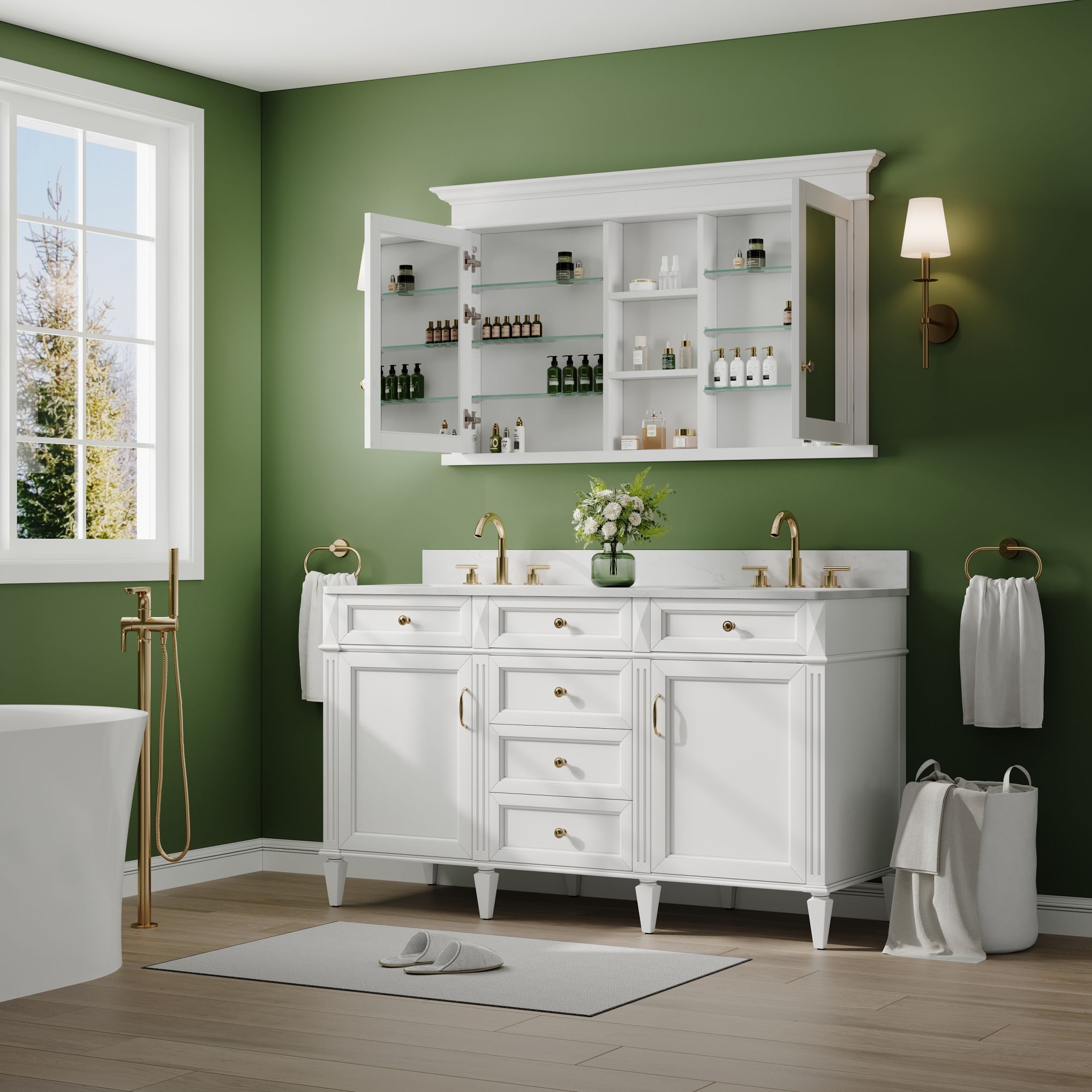 WELLFOR D5532MC-WT Bathroom-Medicine-Cabinets - View #6