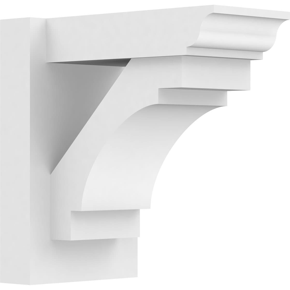 Ekena Millwork OUTP07X12X12MRC01 7-in W X 12-in D X 12-in H Merced Architectural Grade PVC Outlooker with Traditional Ends