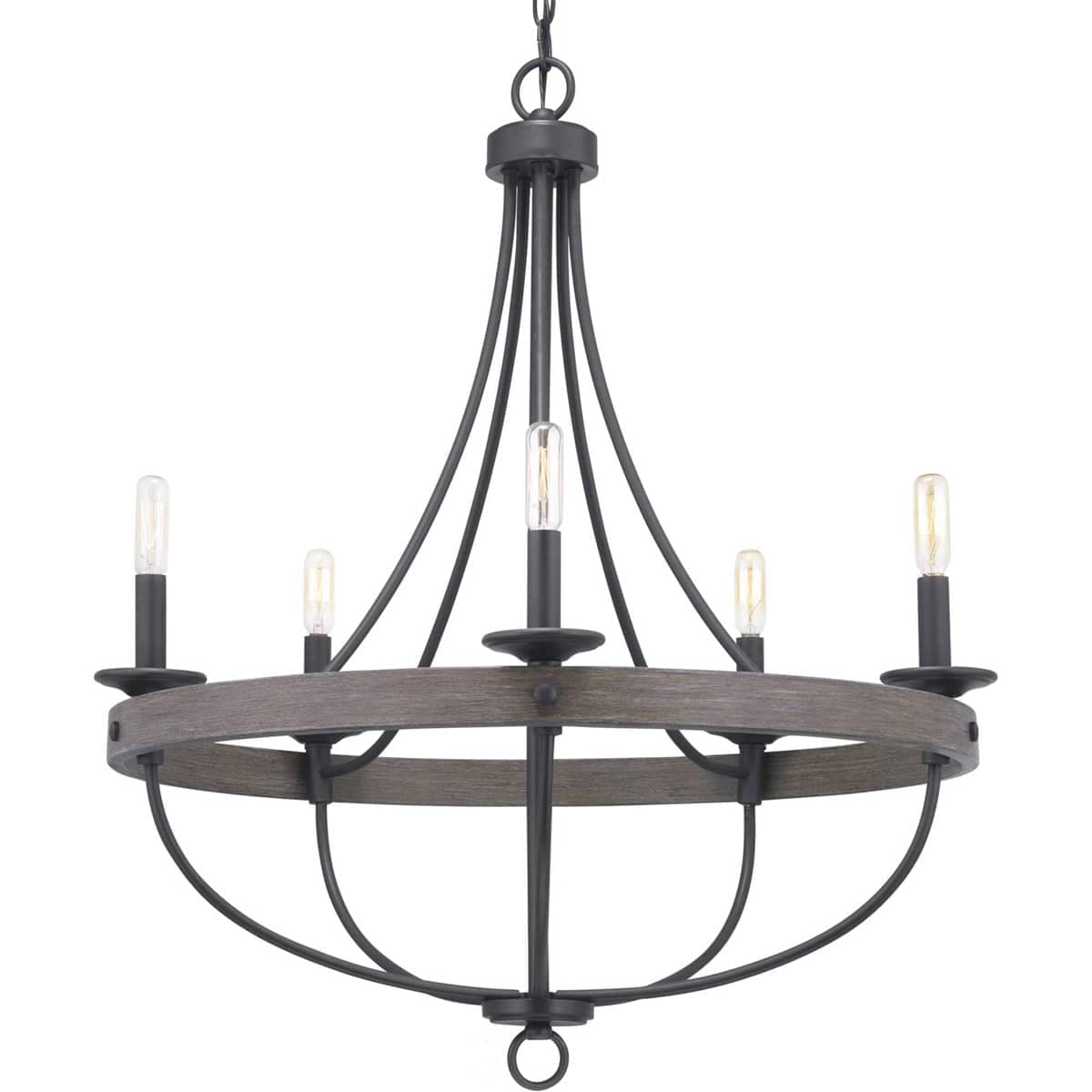 Spark & Spruce Spark and Spruce 24168-GI Lyles 5 Light 26 inch Graphite Chandelier Ceiling Light