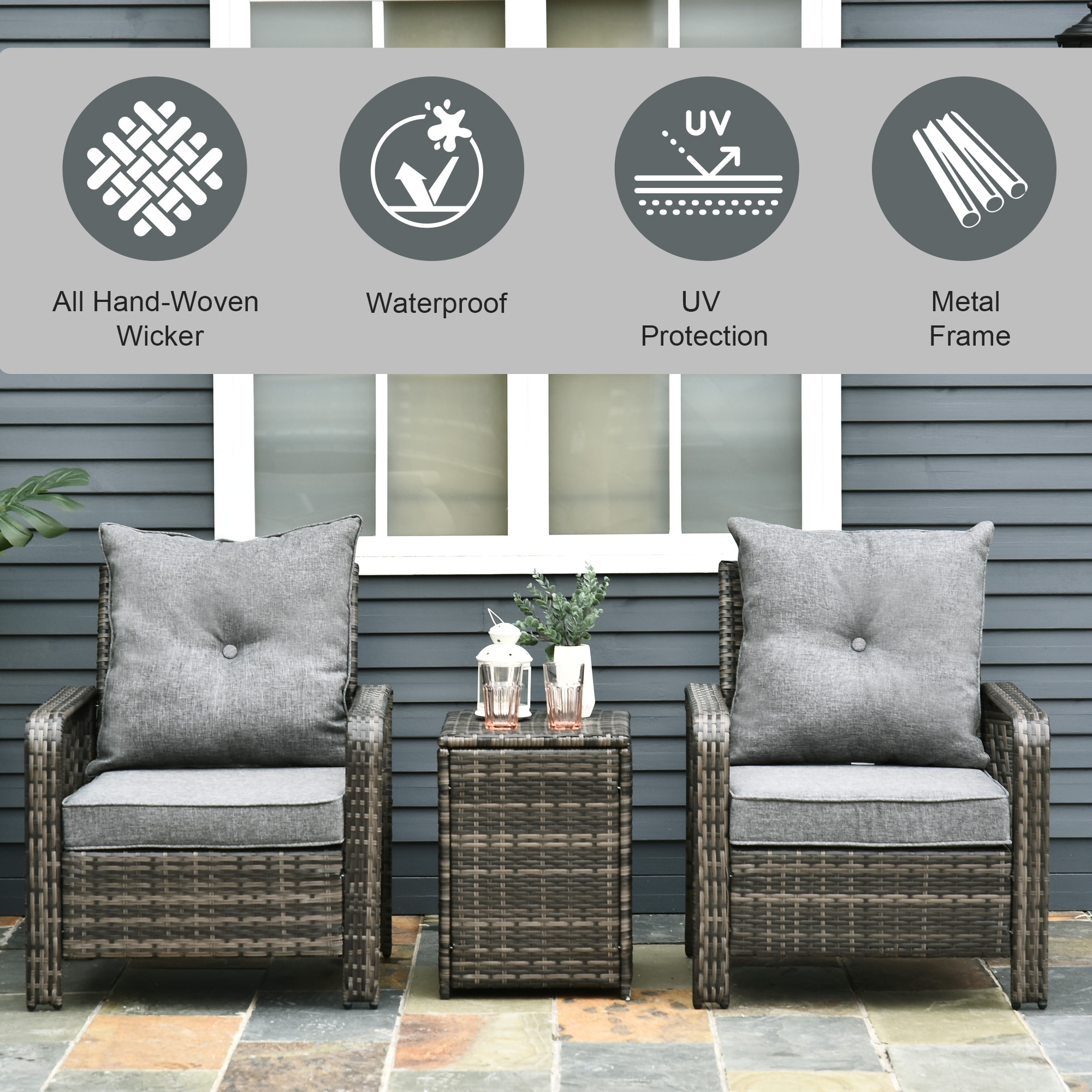 Outsunny 860-111GY Patio-Conversation-Sets - View #6