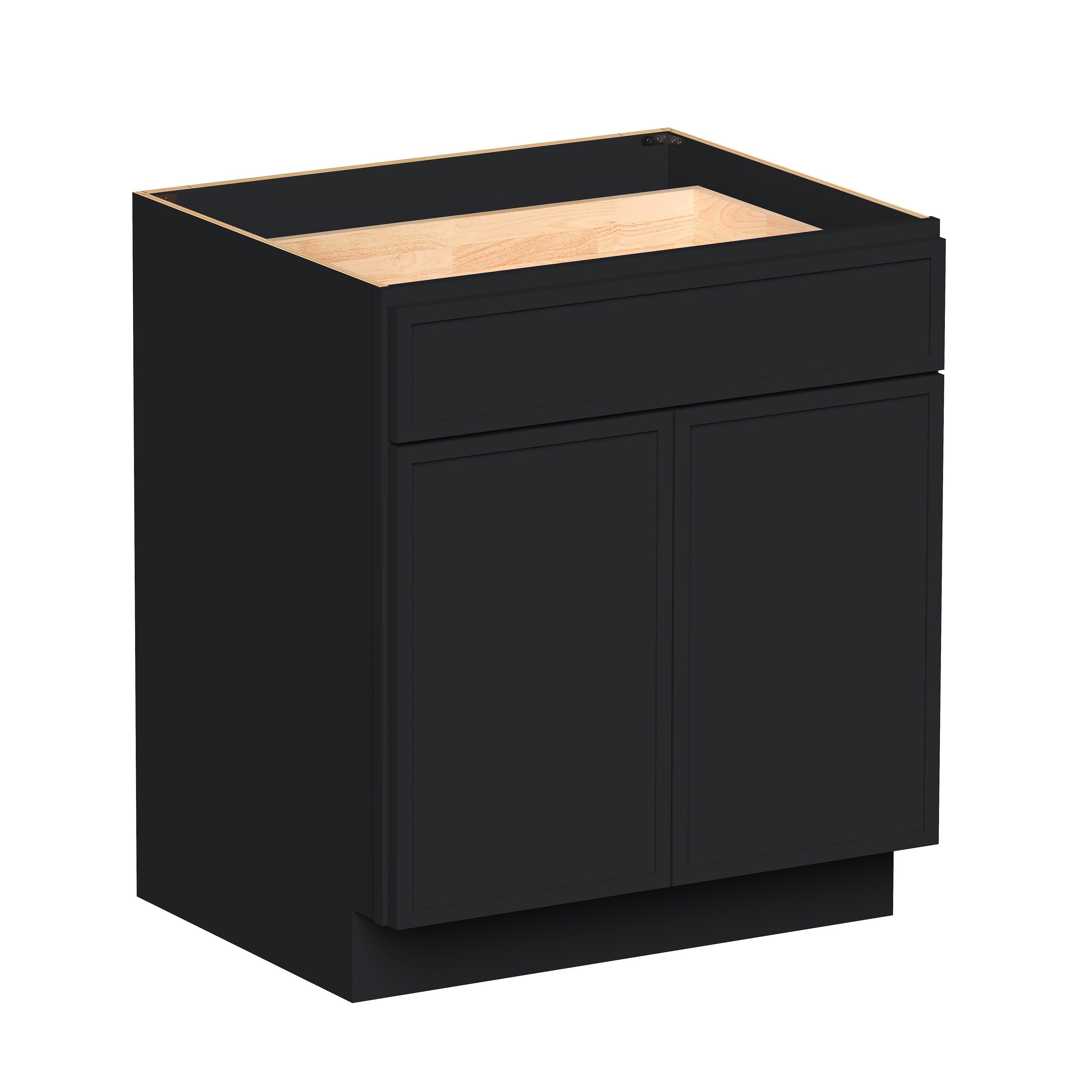 Boyel Living 30-in W x 34.5-in H x 24-in D Black Shaker Ready-to-Assemble Kitchen Base Cabinet with Soft-Close Hardware #BL-B30SSE