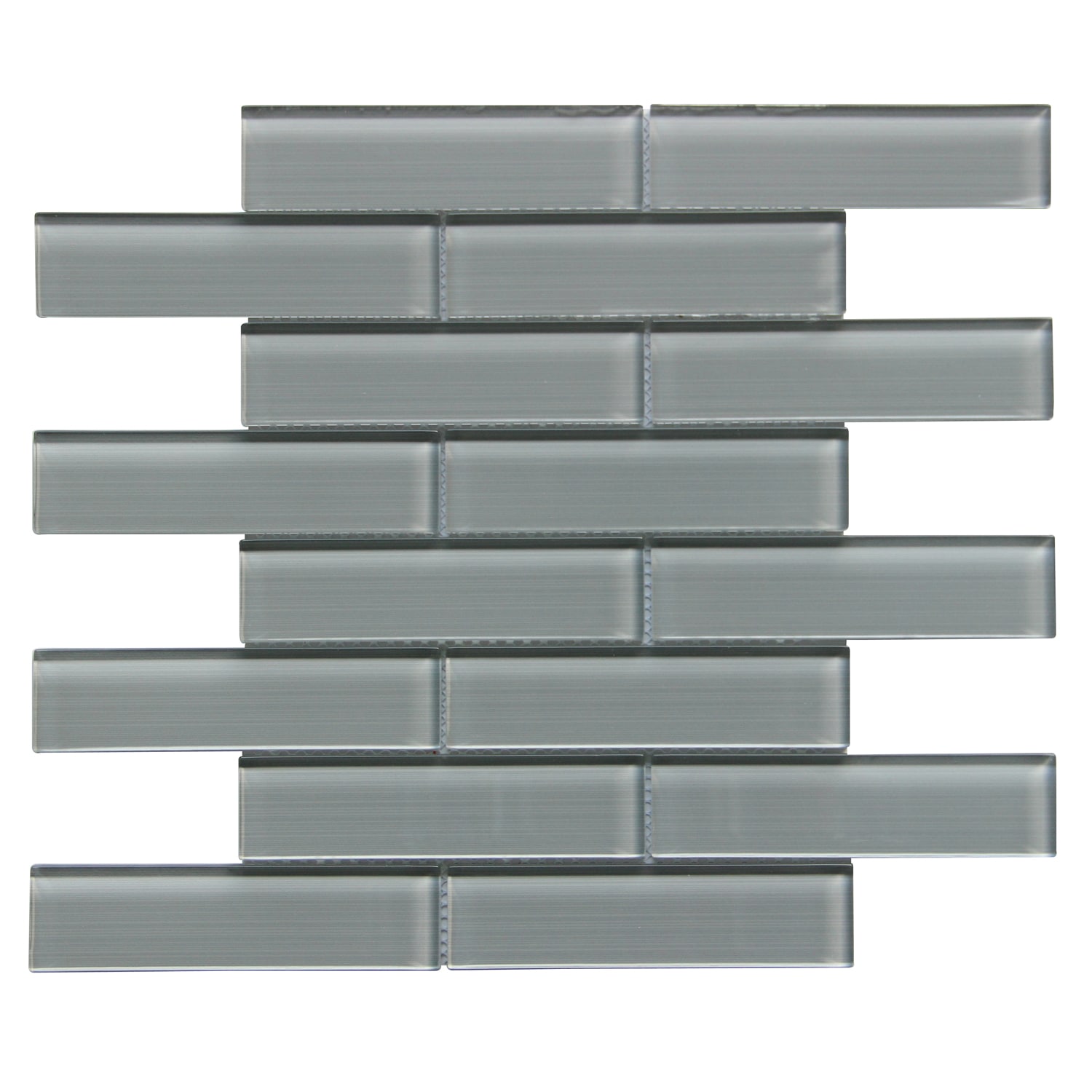 Bestview 991189 Grey/Linen Polished 12-in x 12-in Glossy Glass Linear Mosaic 1.02-sq ft Piece