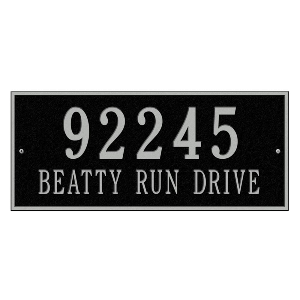 Whitehall 1325BS 10-in H x 23-1/4-in W Black/Silver Aluminum Address plaque