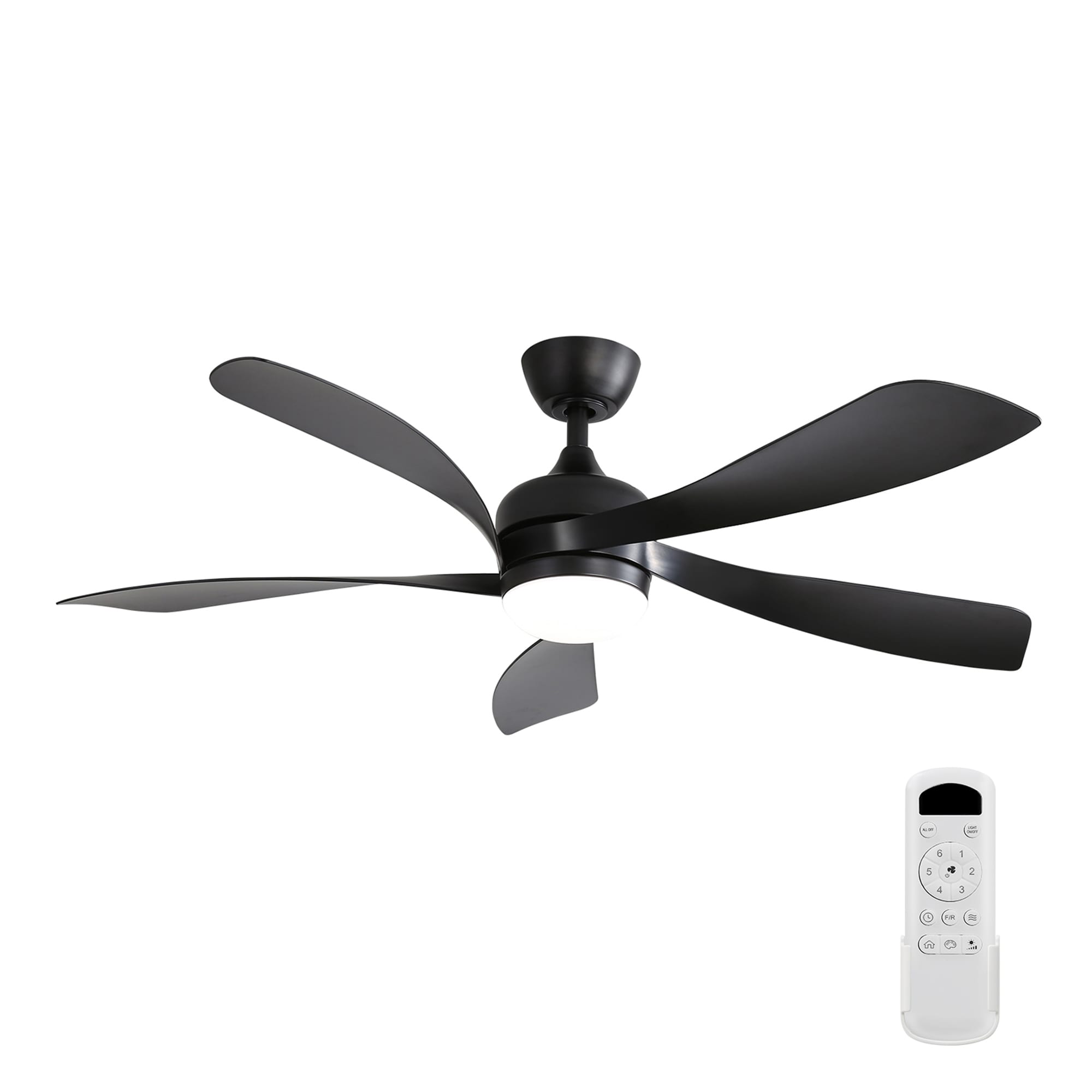 SINOFURN SYD120009GD 52-in Color-Changing Integrated LED Outdoor Black with ABS Blades Ceiling Fan With Light - Remote Included ( 5 -Blade )