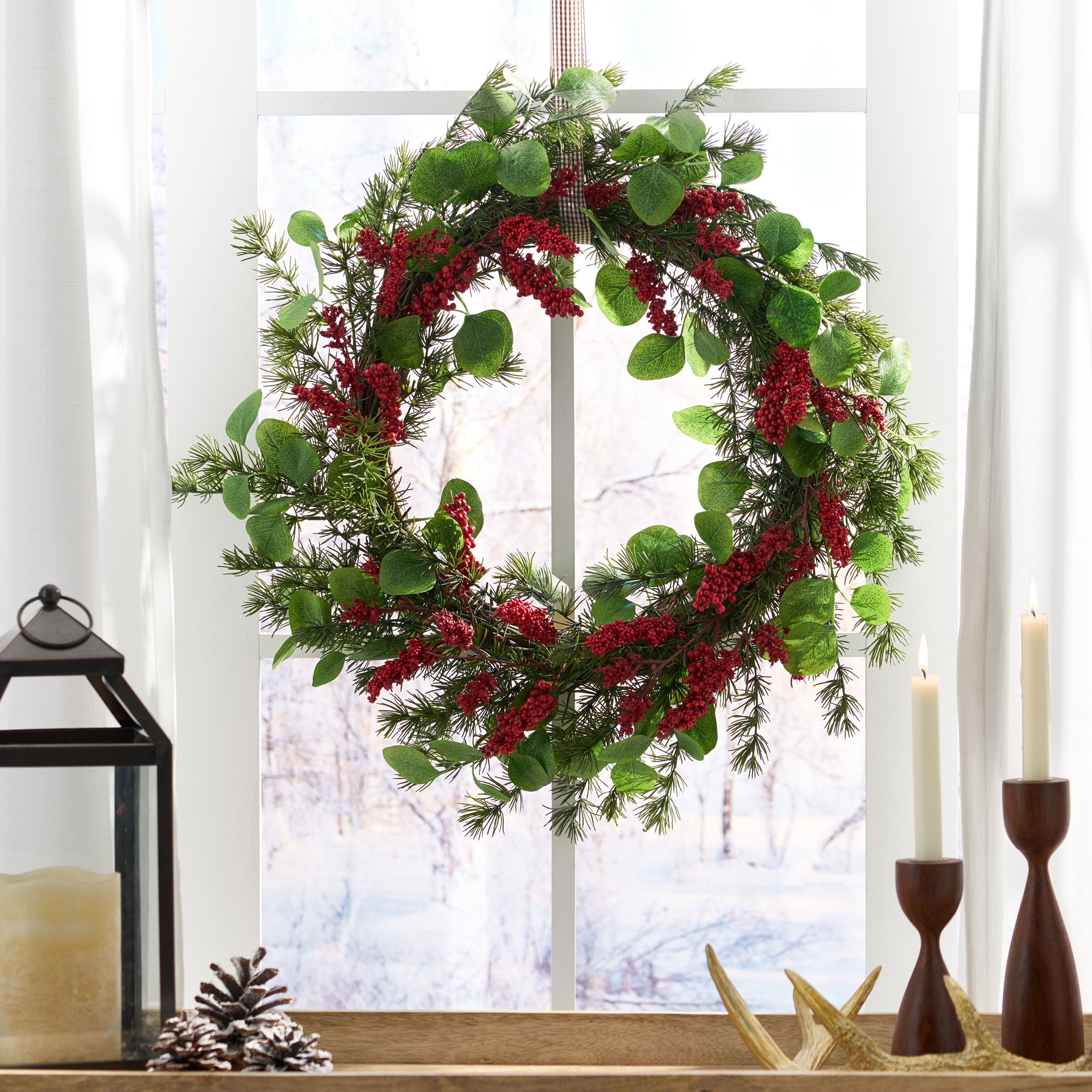 AAZJ NBC-CM73055RED Artificial-Christmas-Wreaths - View #3