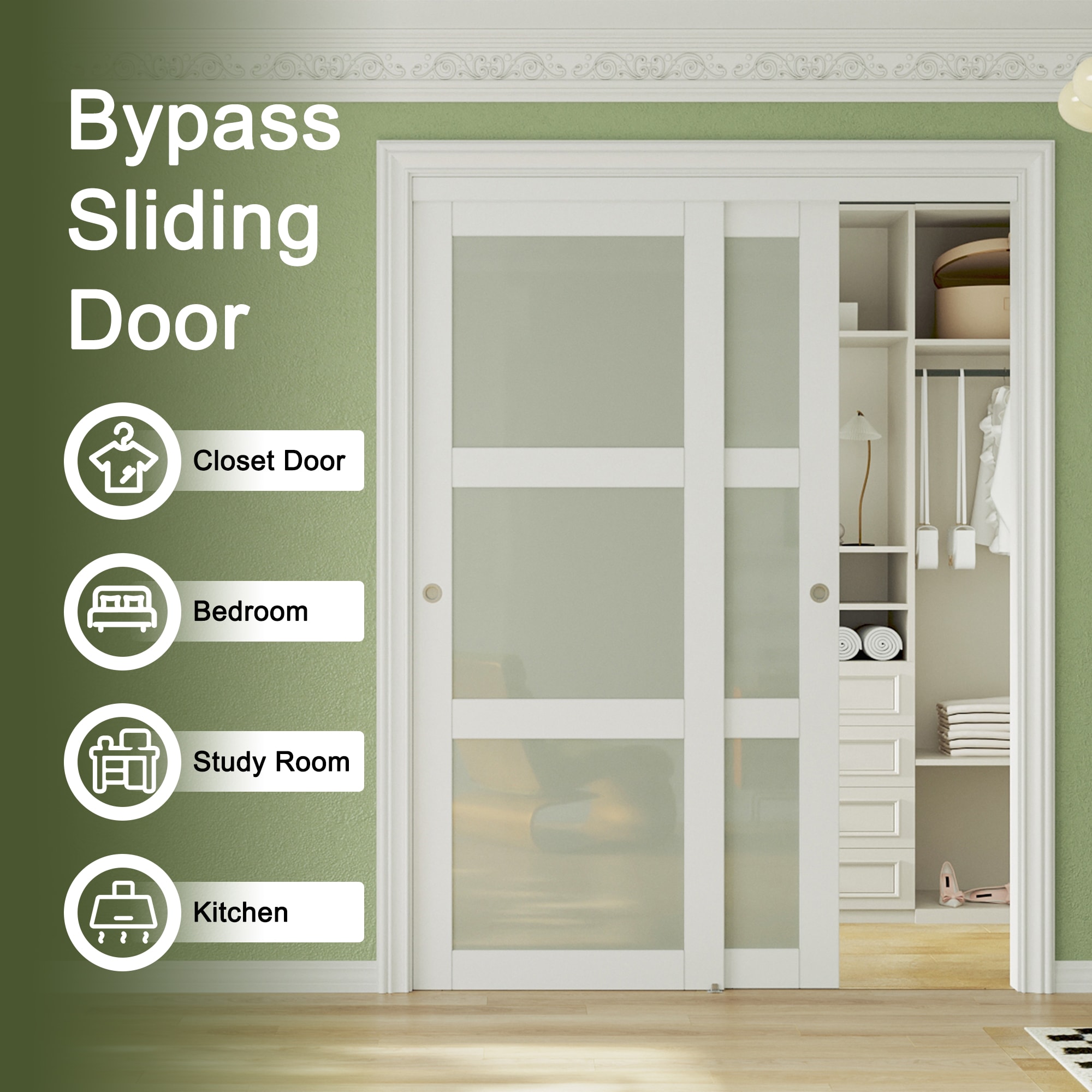 JUJUBON IN-CD-SLG-SD-3L-72 Bifold-Sliding-Closet-Doors - View #6