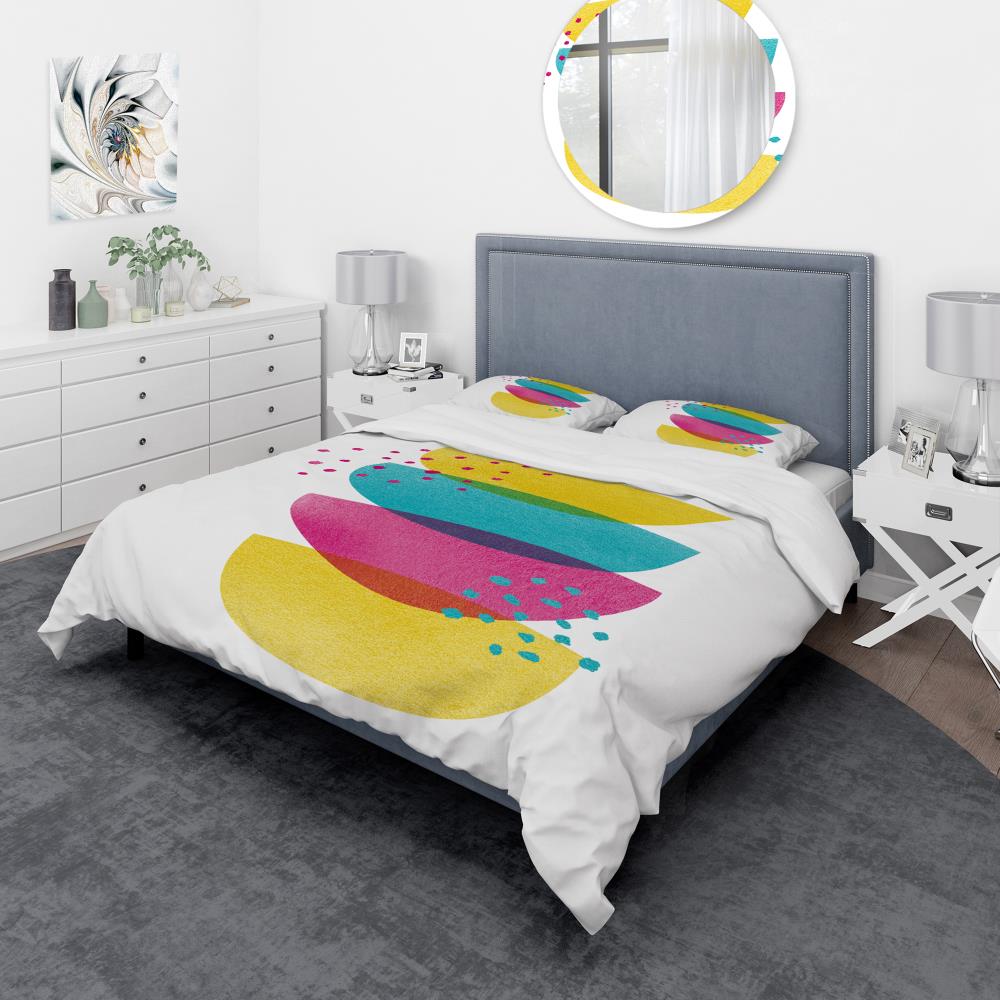 Designart BED30279-K 3 -Piece Yellow King Duvet cover Set