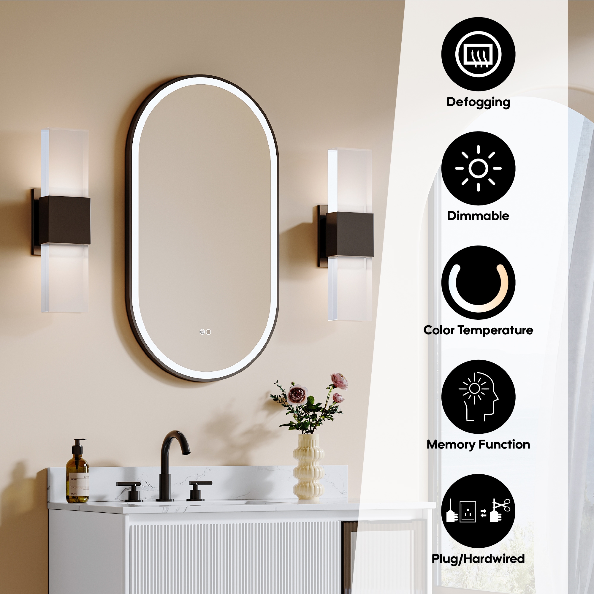 CALVON RC9-OR2036MB Framed-Bath-Mirrors - View #5