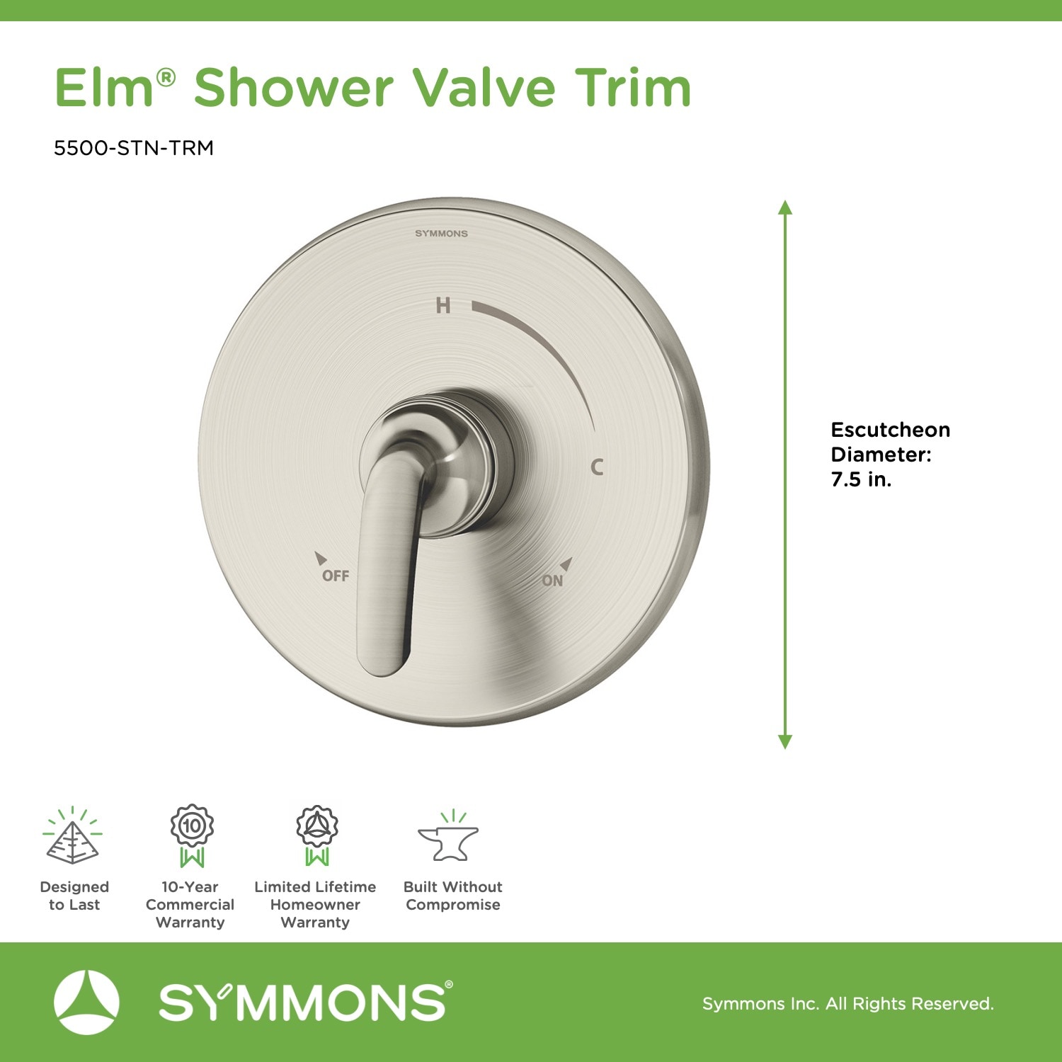 Symmons 5500-STN-TRM Shower-Handles - View #2