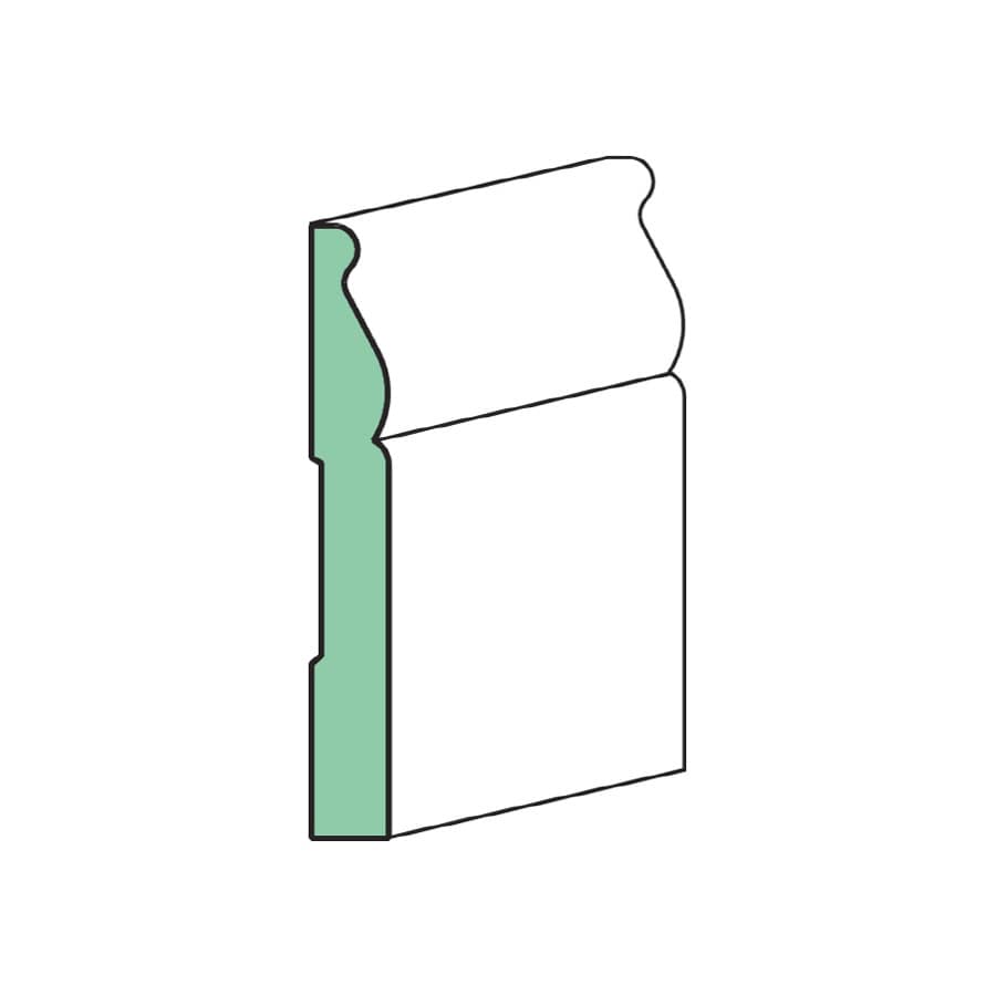 RELIABILT 805-PFJ8 9/16-in x 3-1/4-in x 8-ft Traditional Primed Pine 805 Baseboard Moulding