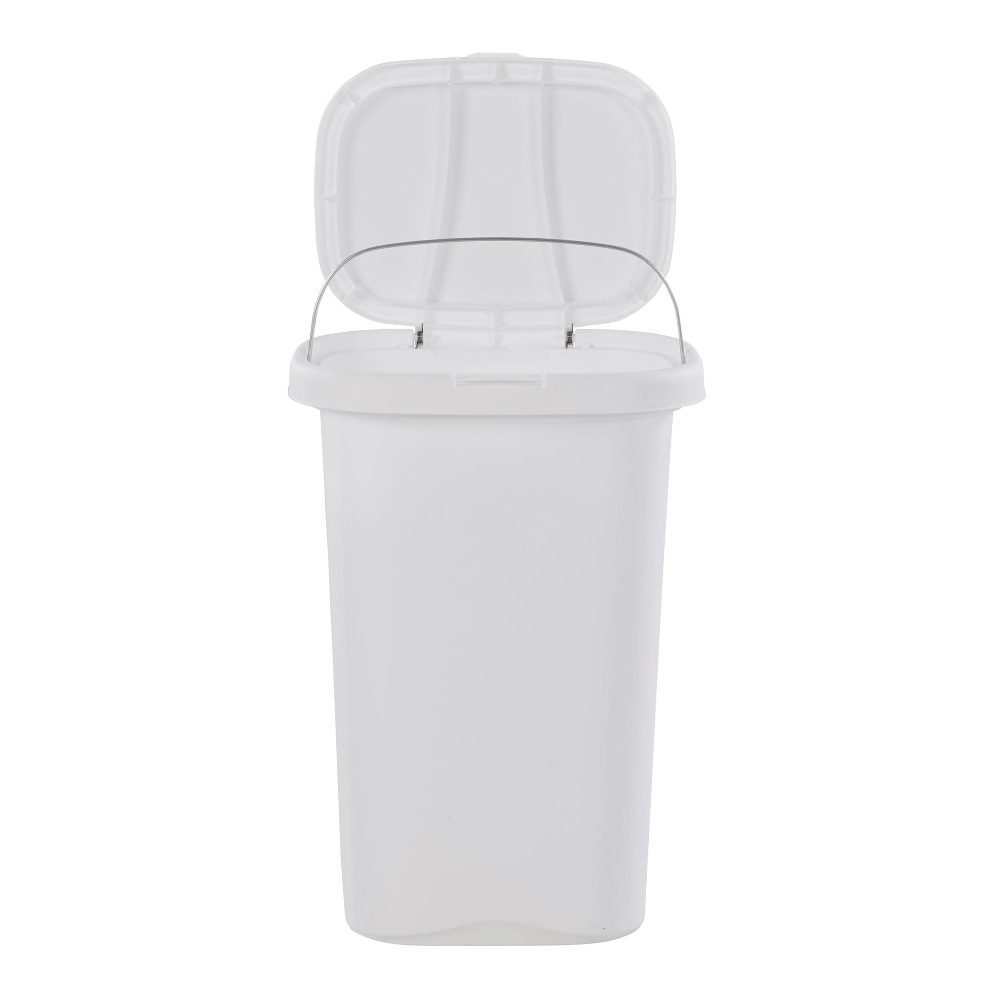 Hefty 13-Gallons White Plastic Kitchen Trash Can with Lid Indoor