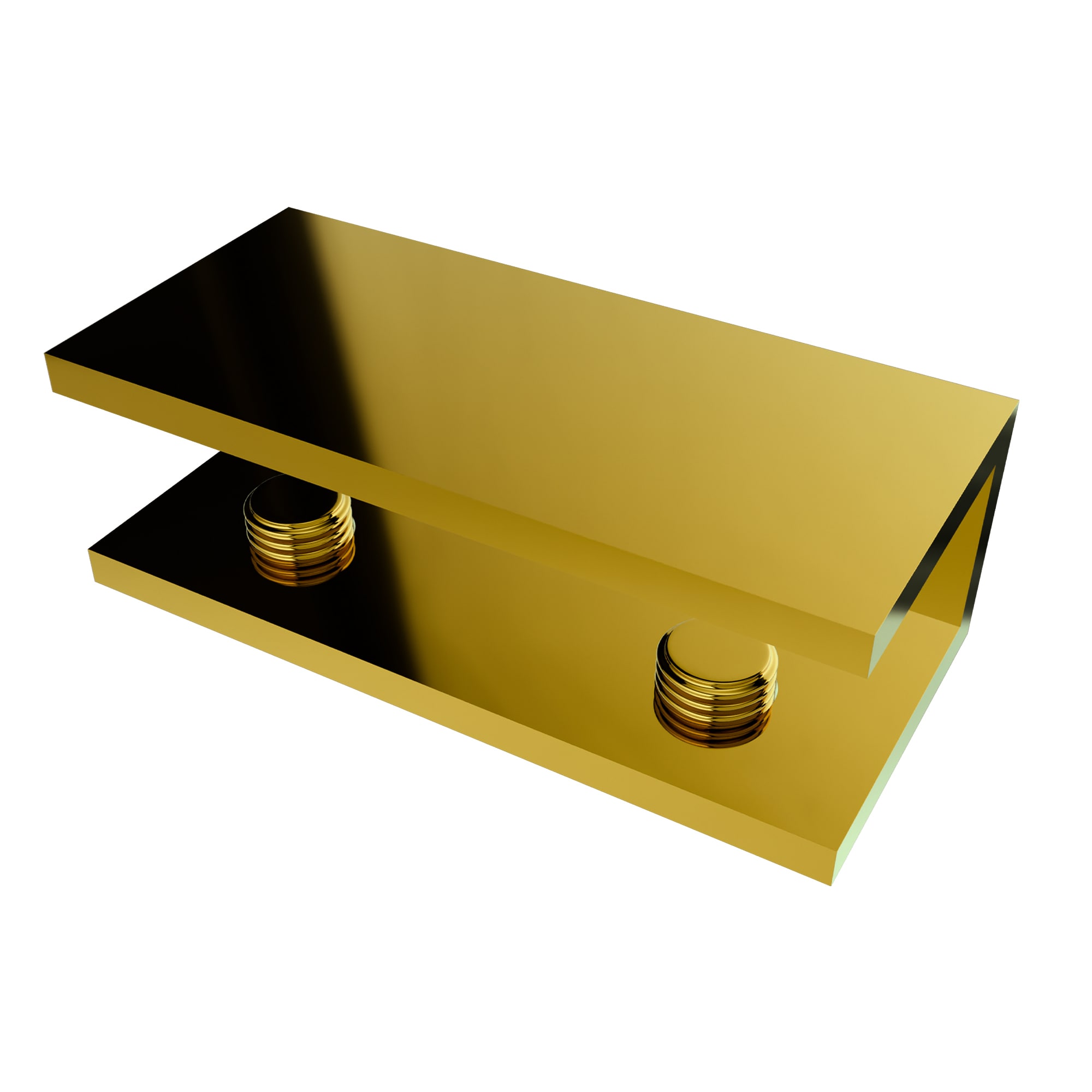 Brixwell  NHC4BR No-Drill Fixed Panel Glass Clamp Brass Material 5/16 in to 3/8 in Glass Thickness Polished Brass Finish