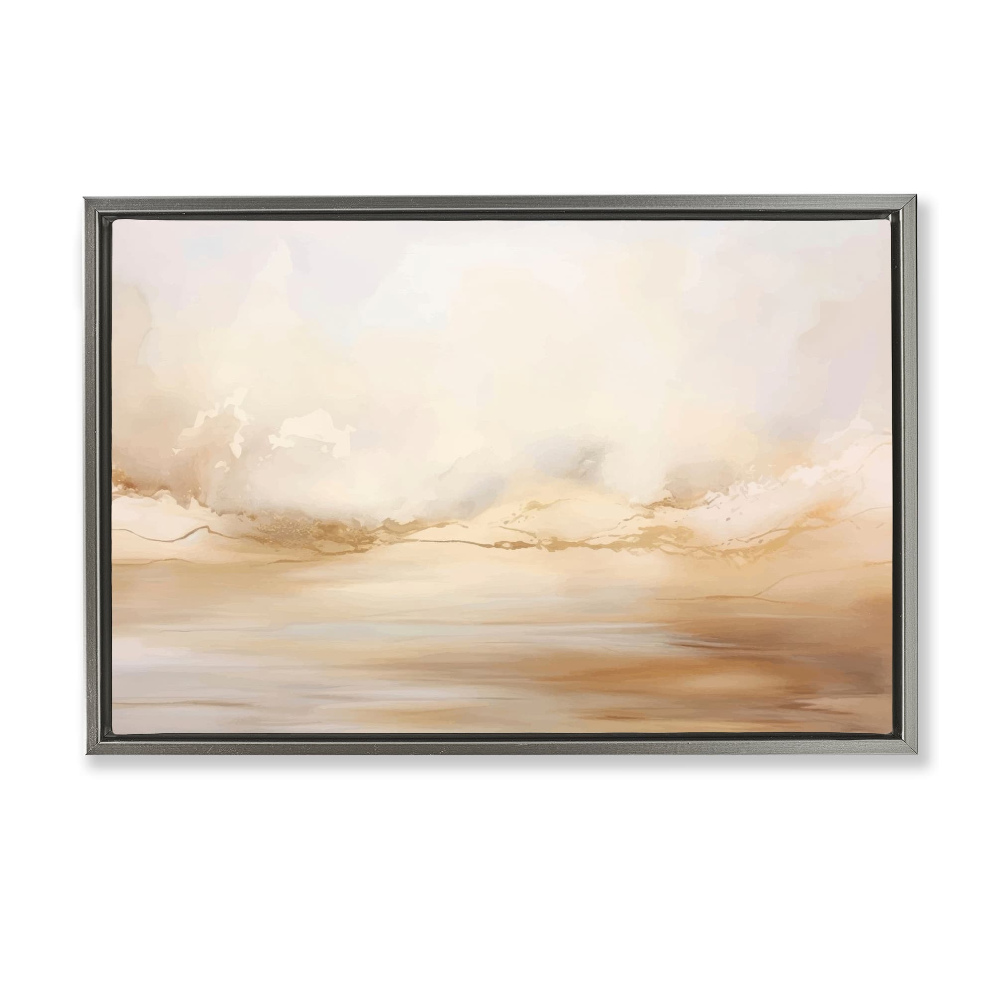 Stupell Industries BT-856-FFL-16X24 Neutral Abstract Horizon Line Floating Frame design by LSR Creative Studio