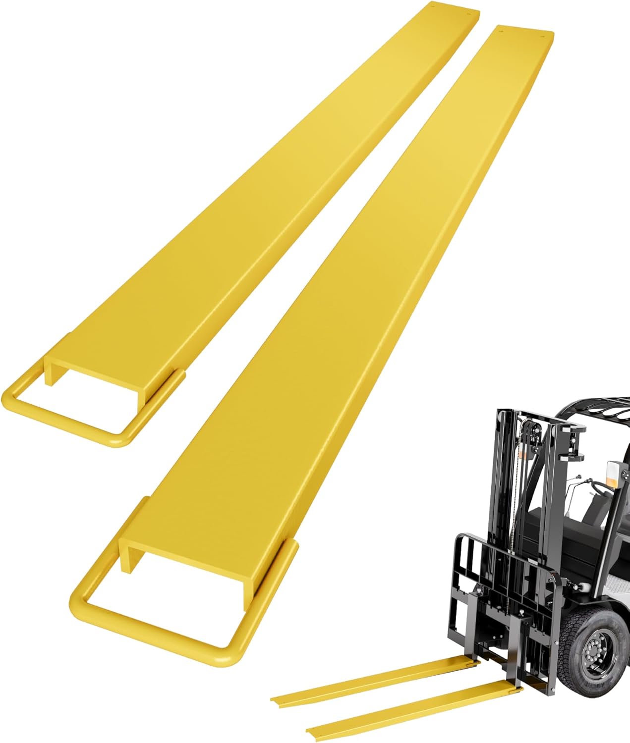 Garvee - 96in Pallet Forklift Extensions 1 Pair Heavy Duty Fork Extensions 4.5in Width Steel Fork...