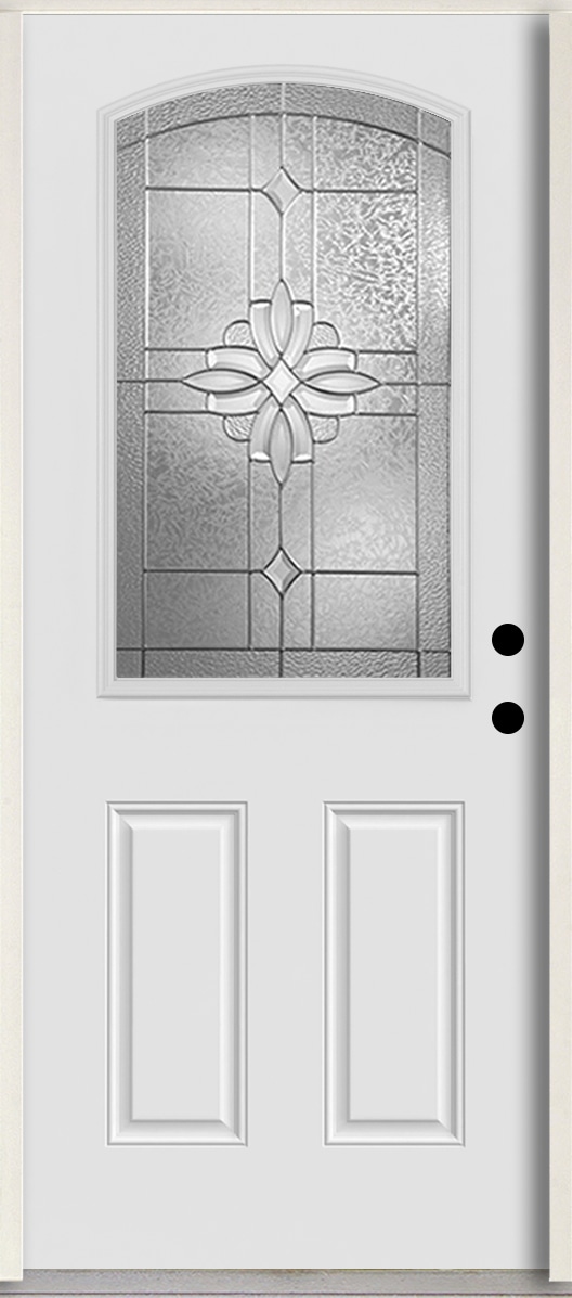 RELIABILT LO964296 Laurel 36-in x 80-in x 4-5/8-in Fiberglass Half lite Left-hand inswing Arctic White Paint Painted Prehung Front Door Insulating core