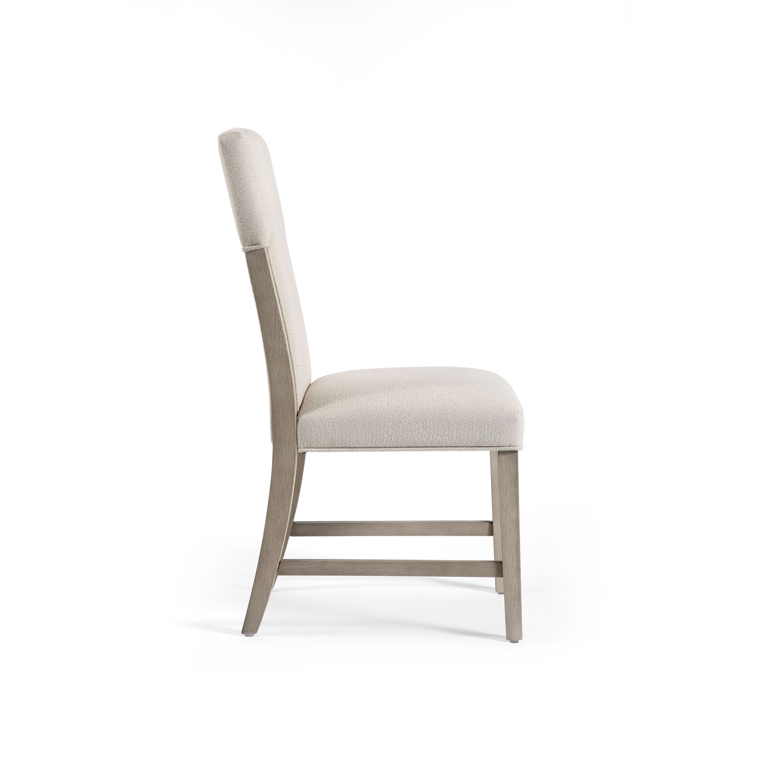 Natural Beige Upholstered Wood Side Chair Set