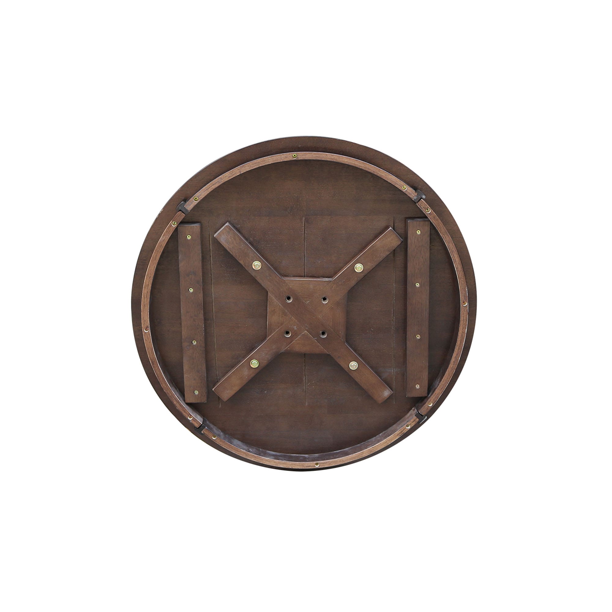 30" Round Dark Brown Wood Bar Height Pedestal Table