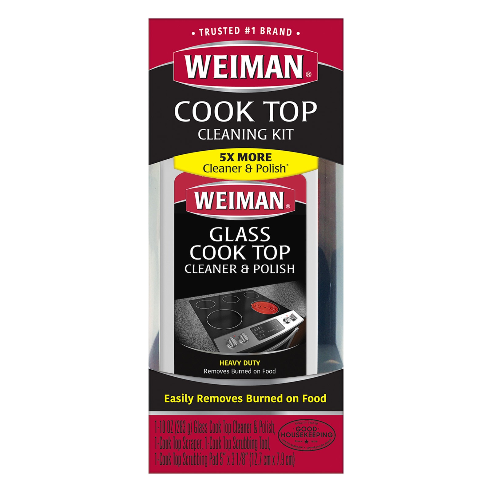 Weiman Products Complete Cook Top Cleaning Kit - 10 oz Cream, Non-Abrasive  Pads, Micro-Bead Technology, Glass Top-Safe, for All Surfaces