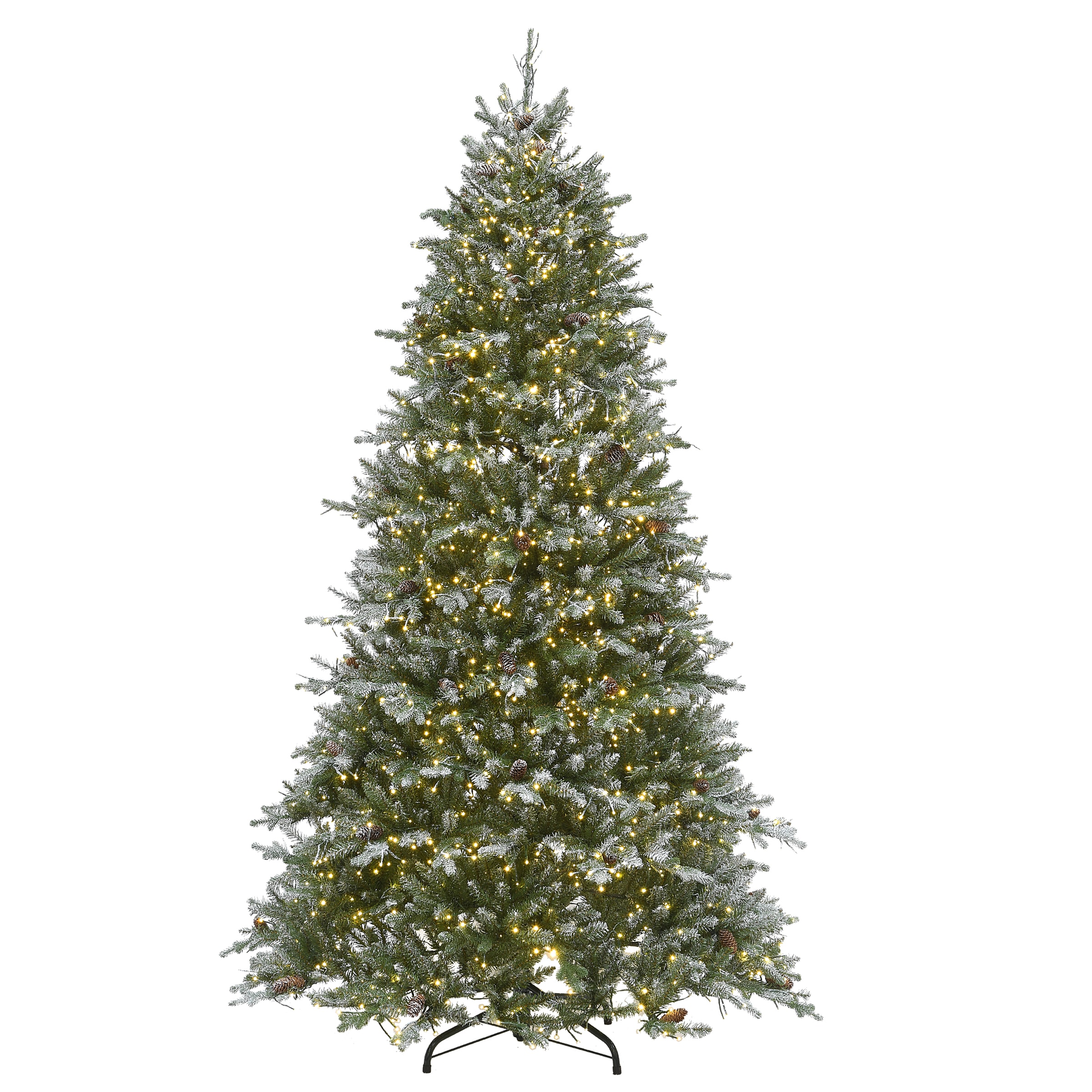 National Tree Company PEMG3-DK13-75 Snowy Morgan Spruce 7.5-ft Spruce Pre-lit Artificial Christmas Tree with Color Changing LED Lights