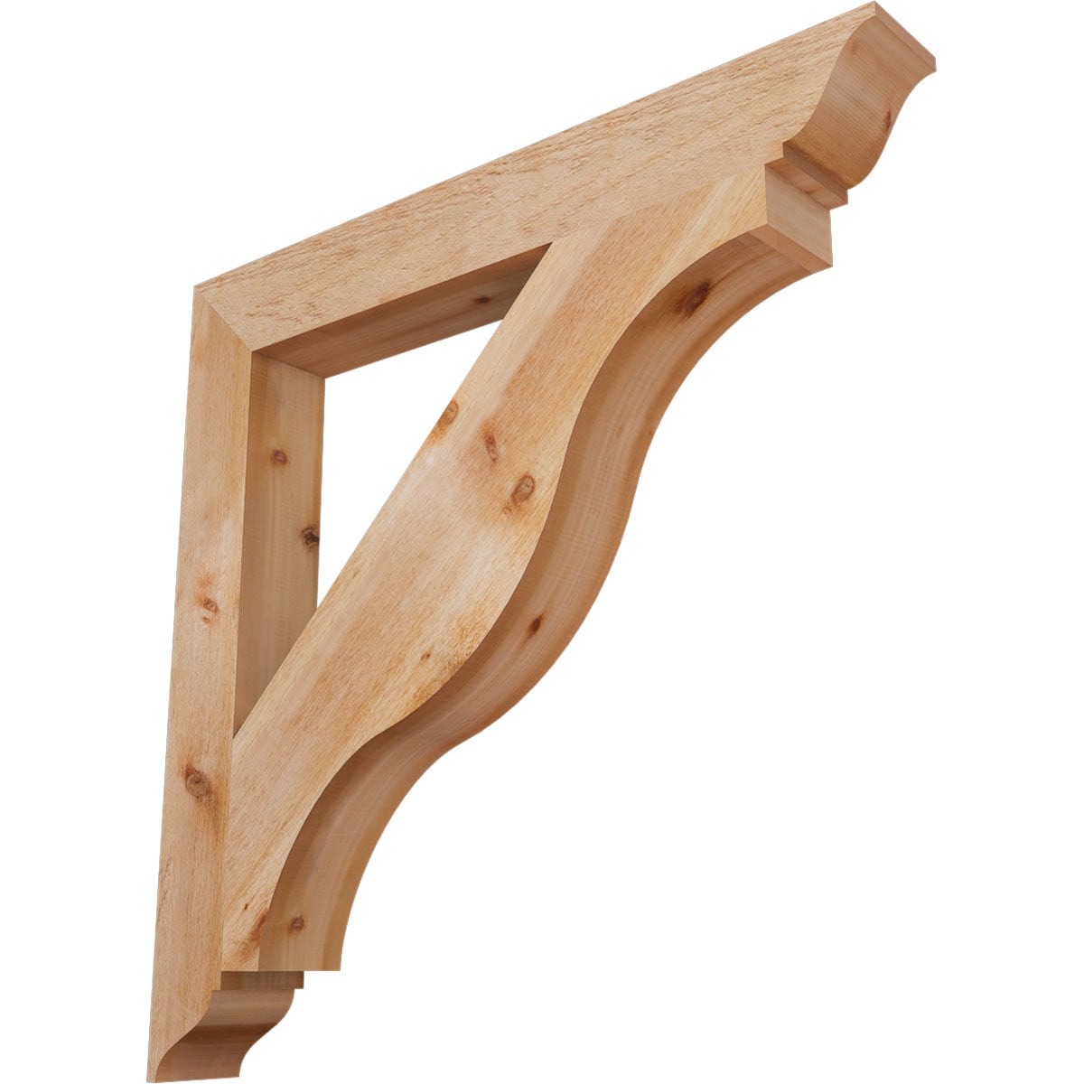 Ekena Millwork BKT06X48X48FST01RWR Funston traditional rough sawn 6-in x 48-in x 48-in Western red cedar Brown Wood Standard bracket