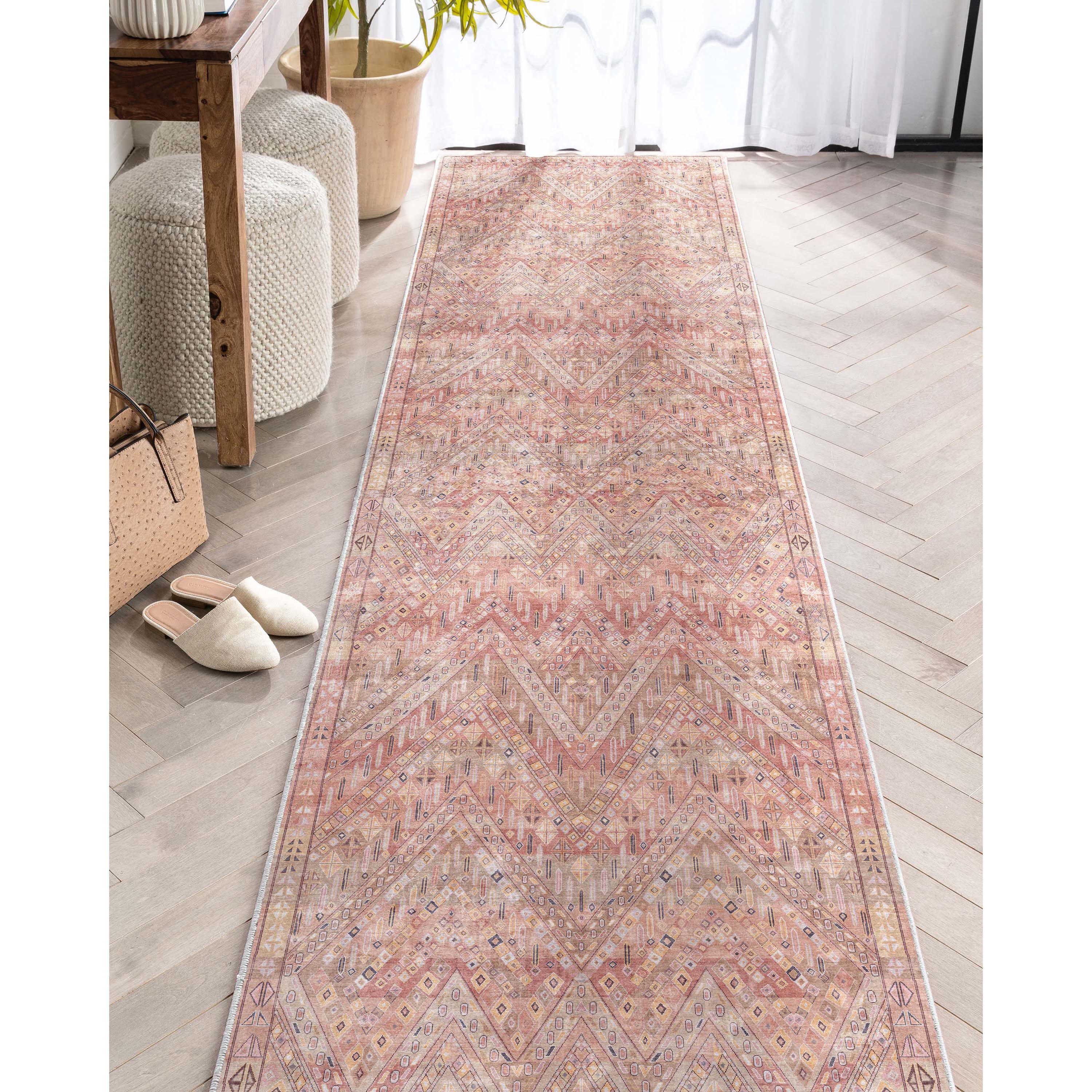 Well Woven W-AS-04C-2L 2 x 9 (ft) Flatweave Polyester Red Rectangular Indoor Tribal Vintage Machine washable Runner rug