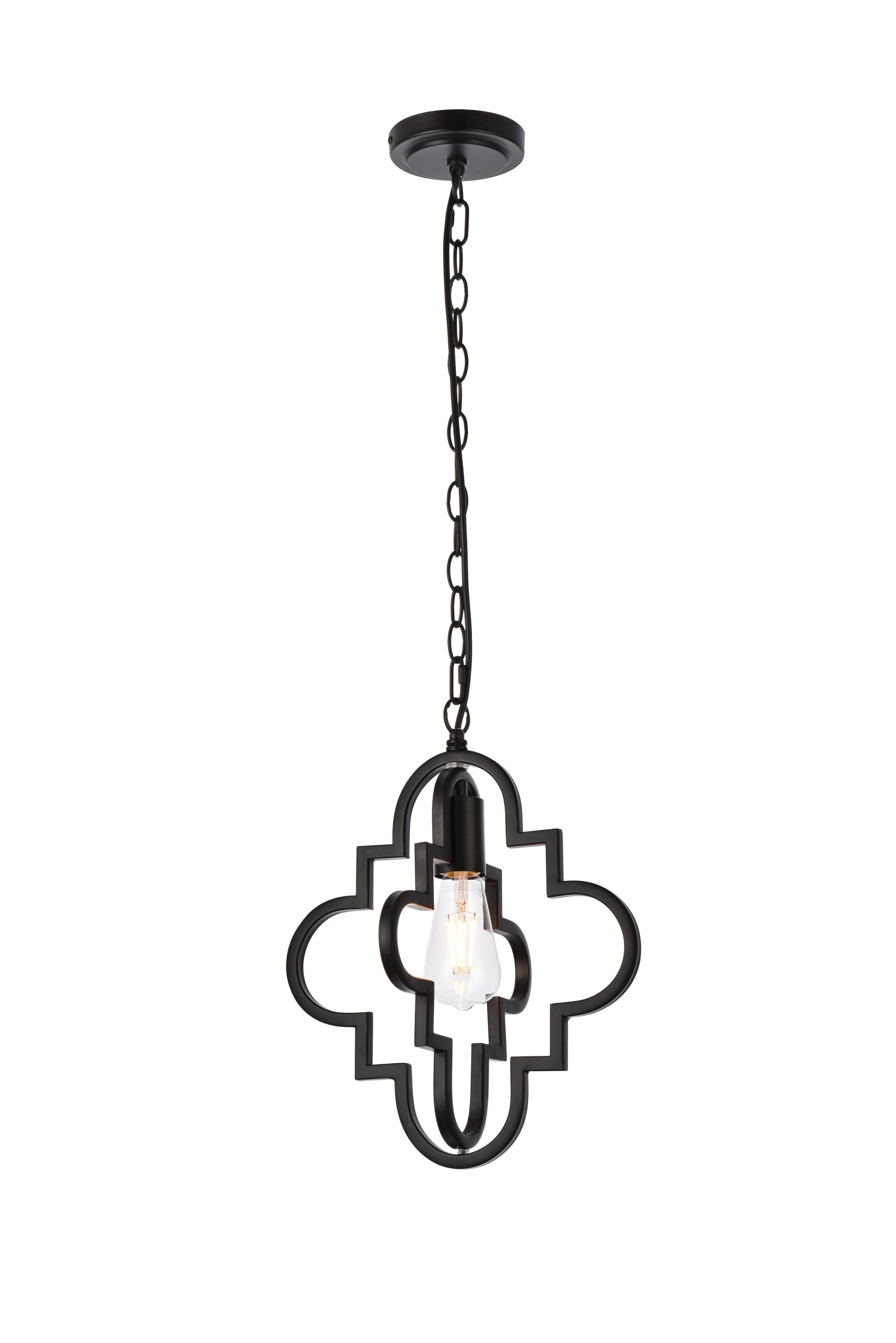 Elegant Black Iron Adjustable Pendant Light Fixture