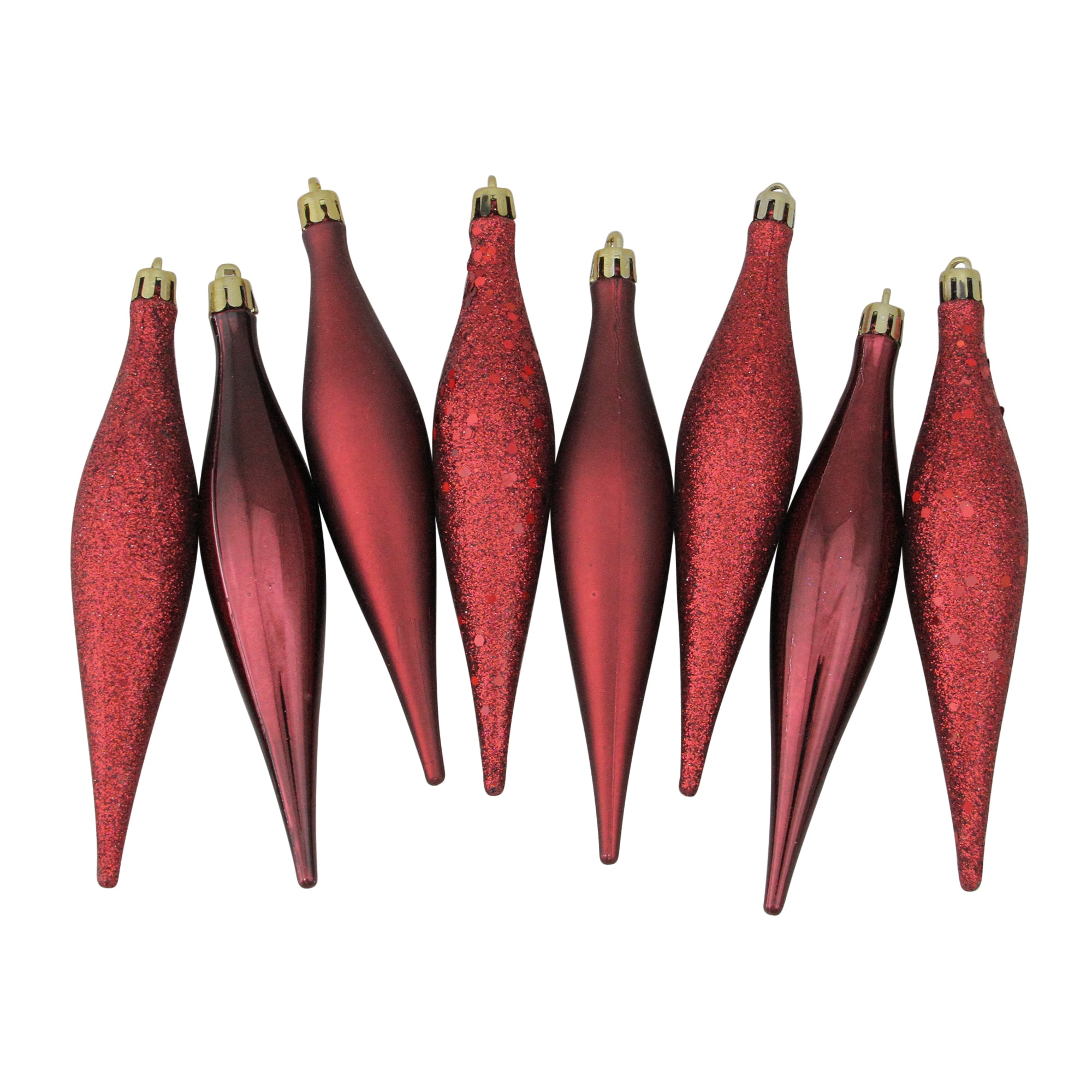 Northlight 31752951 8 -Pack Red Standard Indoor Ornament set Shatterproof