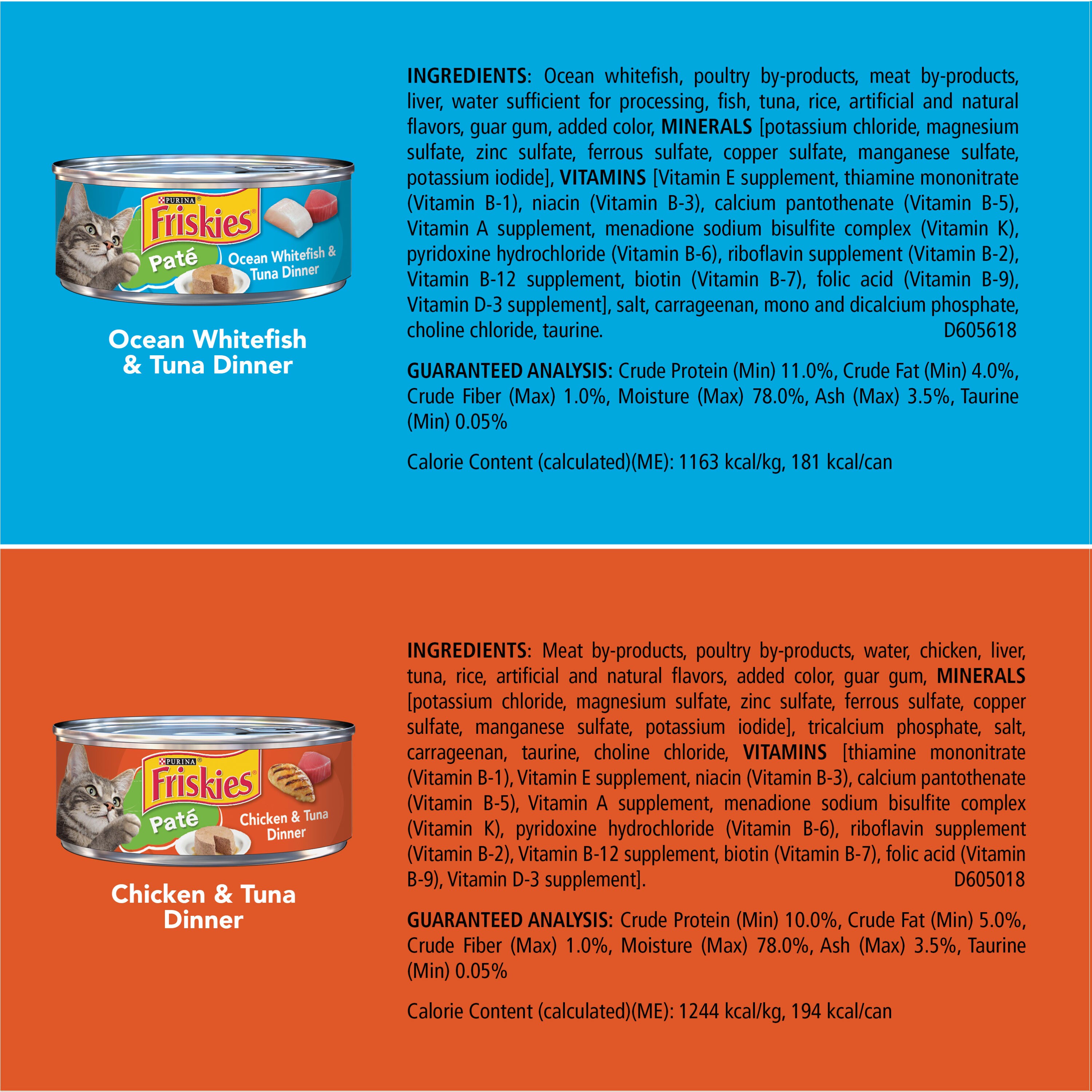 Friskies ocean whitefish 2024 and tuna pate 13oz