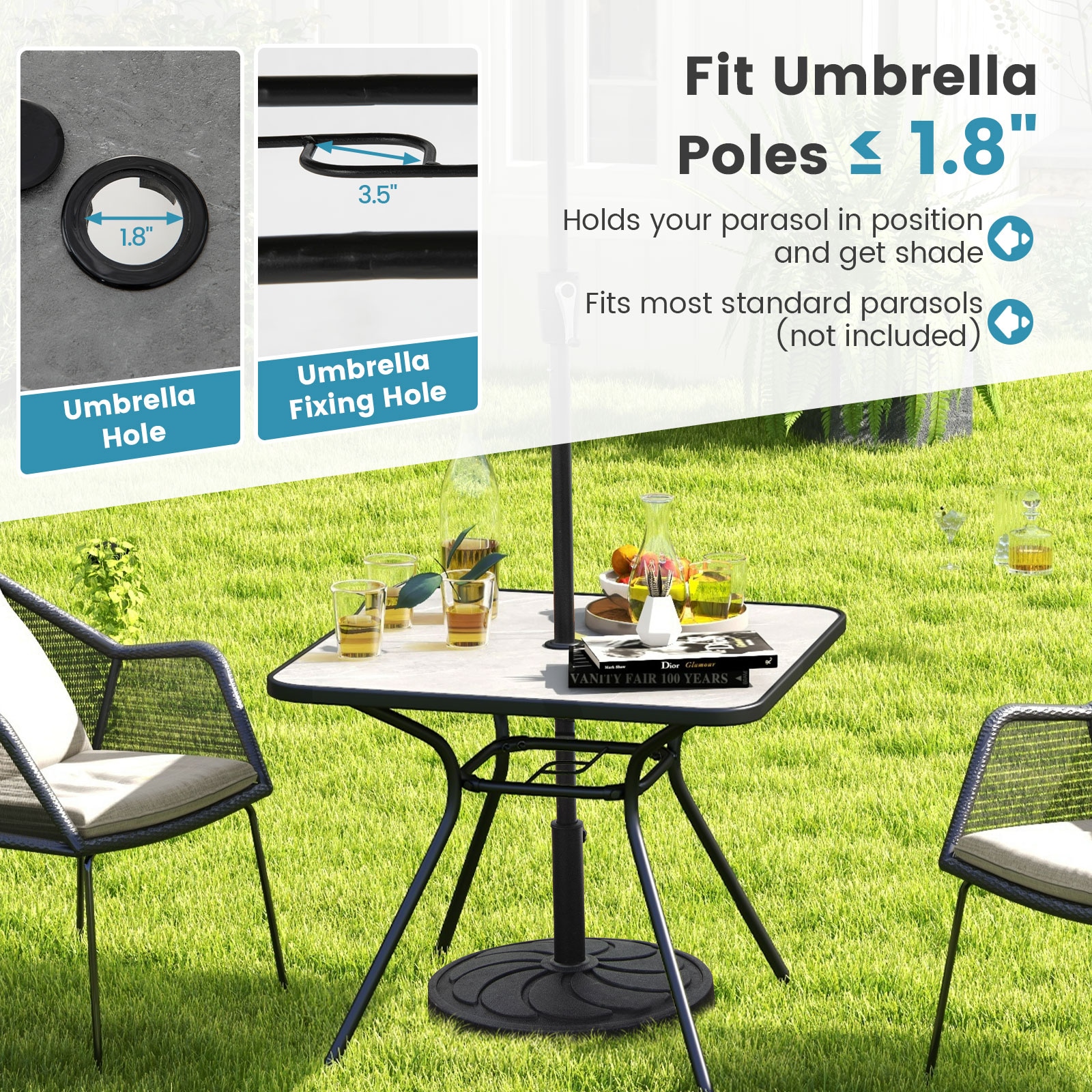Forclover HBV-1155GR Patio-Tables - View #6
