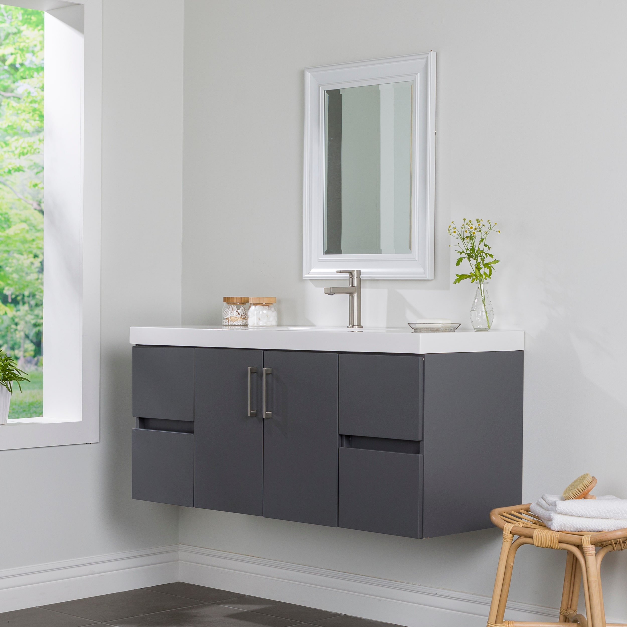 Amare Over-Toilet Wall Cabinet - Gray Oak  Beautiful bathroom furniture  for every home - Wyndham Collection