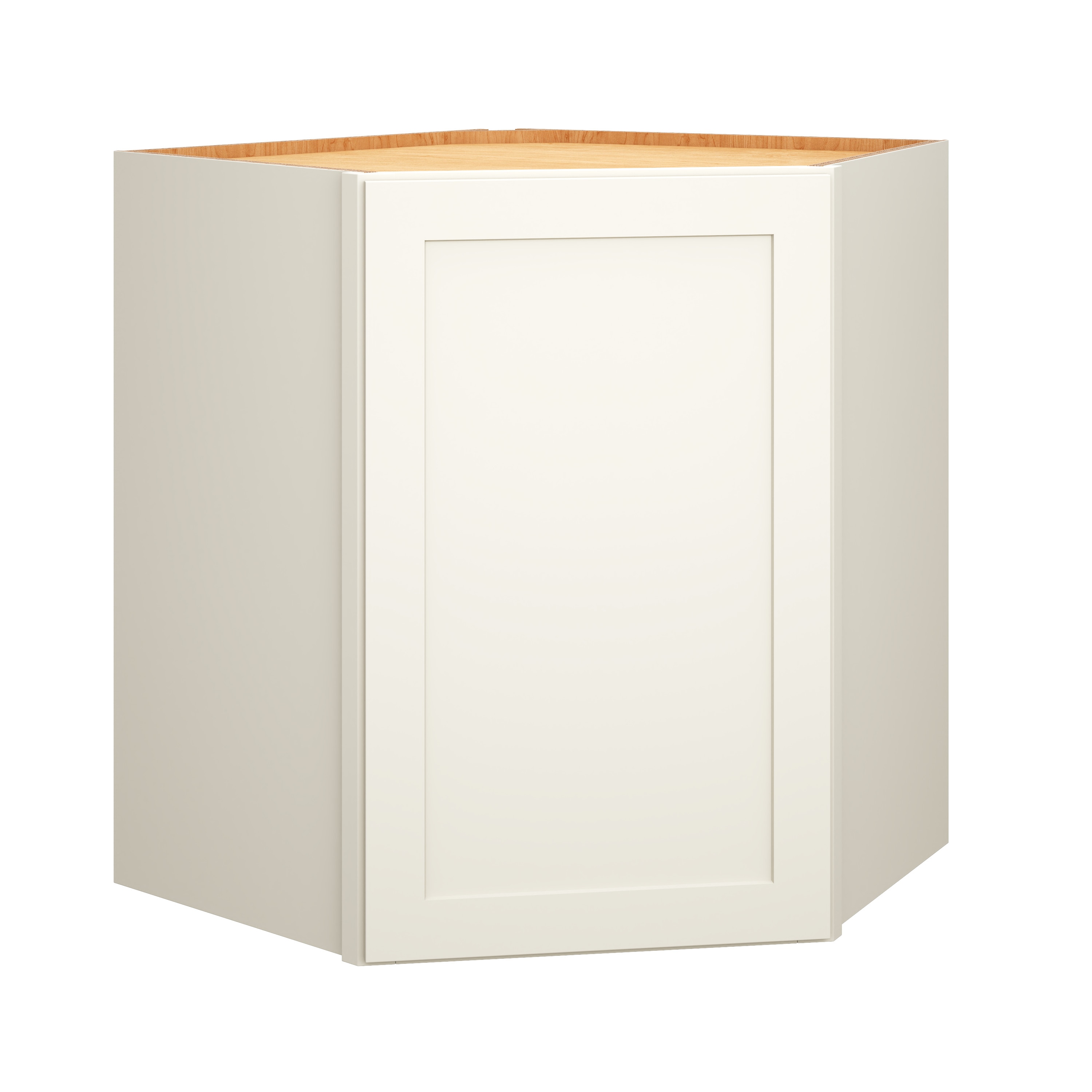 RELIABILT 332 DW302424R Pinnacle 30-in W x 30-in H x 24-in D White Diagonal Corner wall Fully assembled Plywood Cabinet (Recessed Panel Slab)