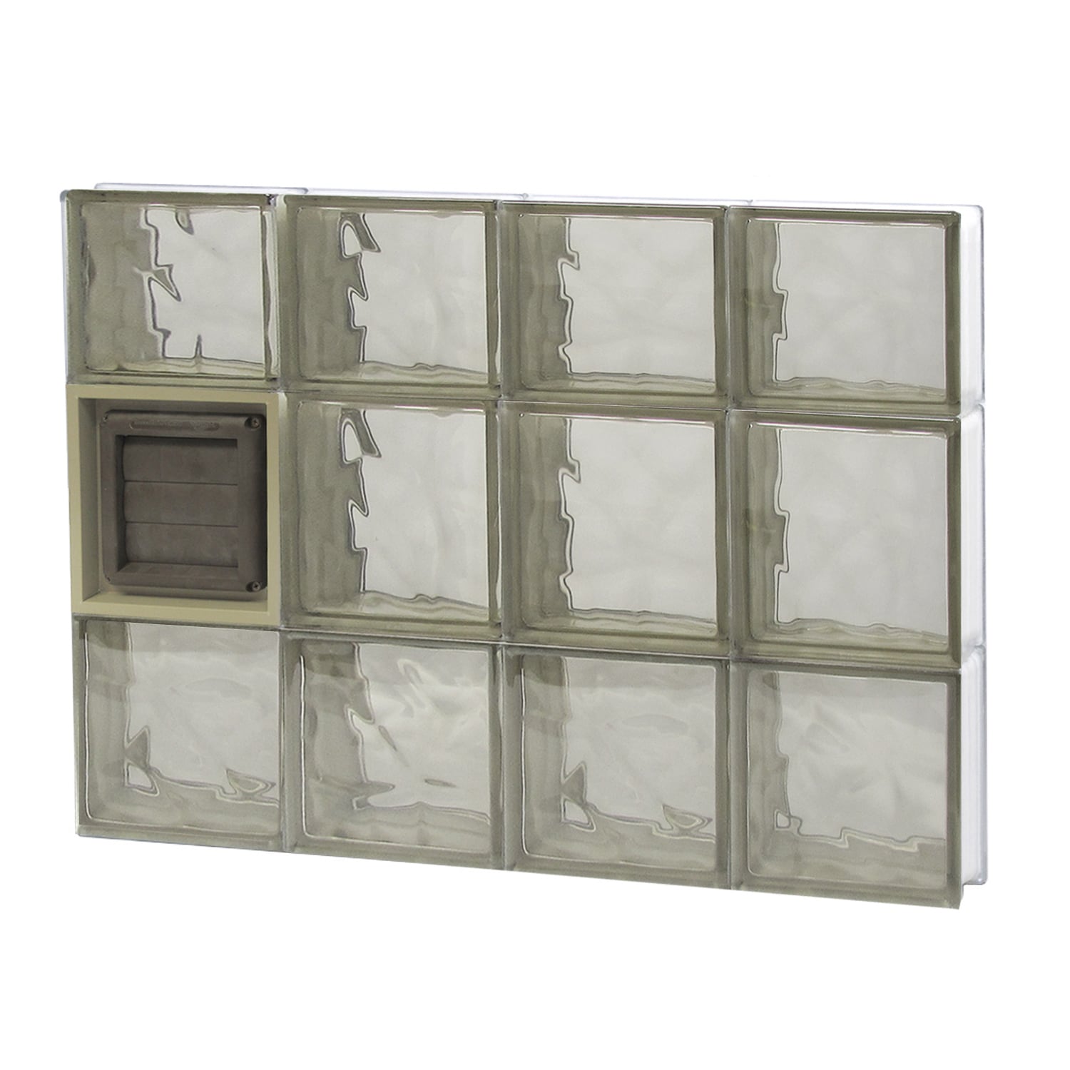 REDI2SET D3222BZ Wavy Bronze Glass 31-in x 21-1/4-in Frameless Replacement Dryer vent Glass Block Window