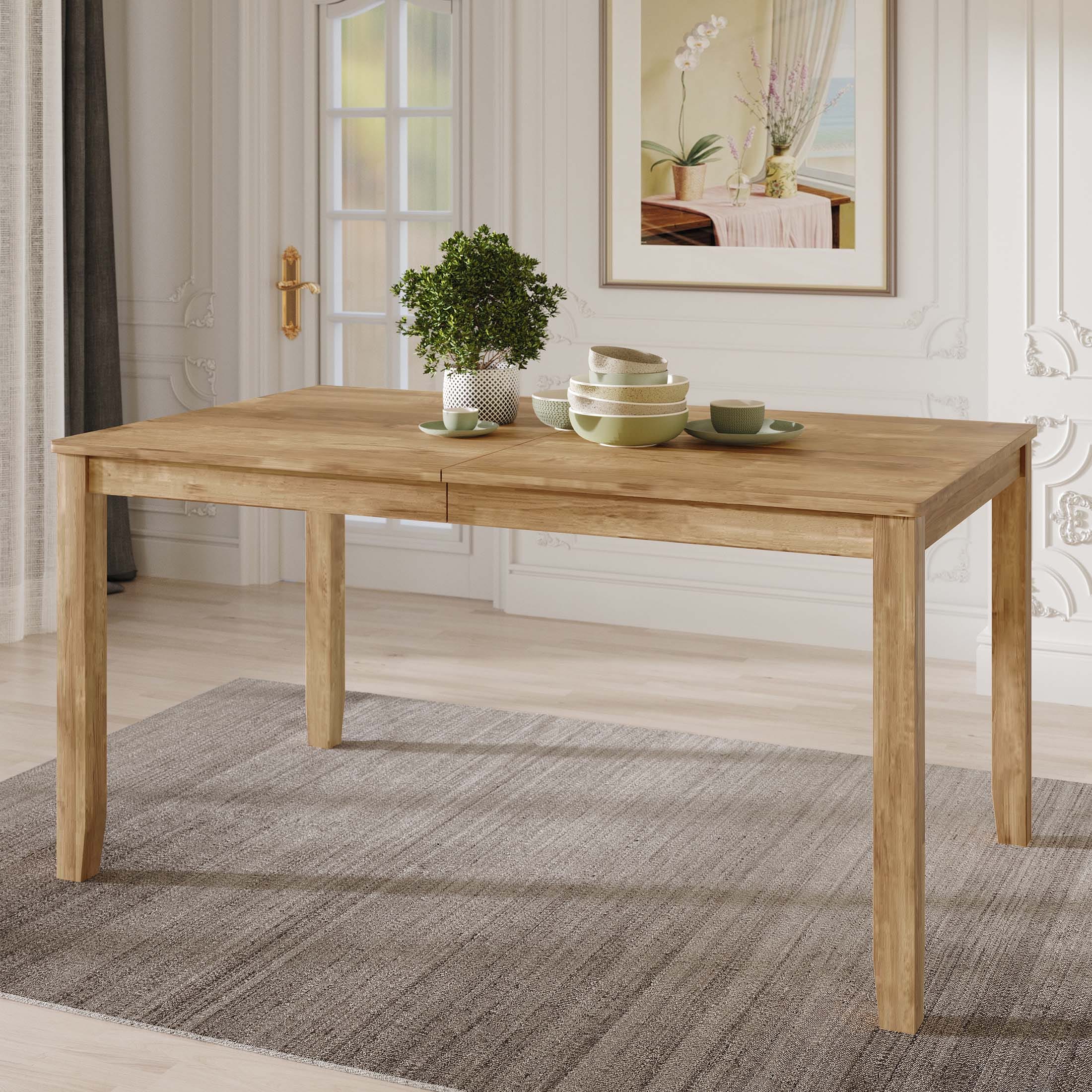 CasePiece C3071T59-NOK-WD Natural Oak Casual Dining Table, Wood veneer with Natural Oak Wood 30.12-in H