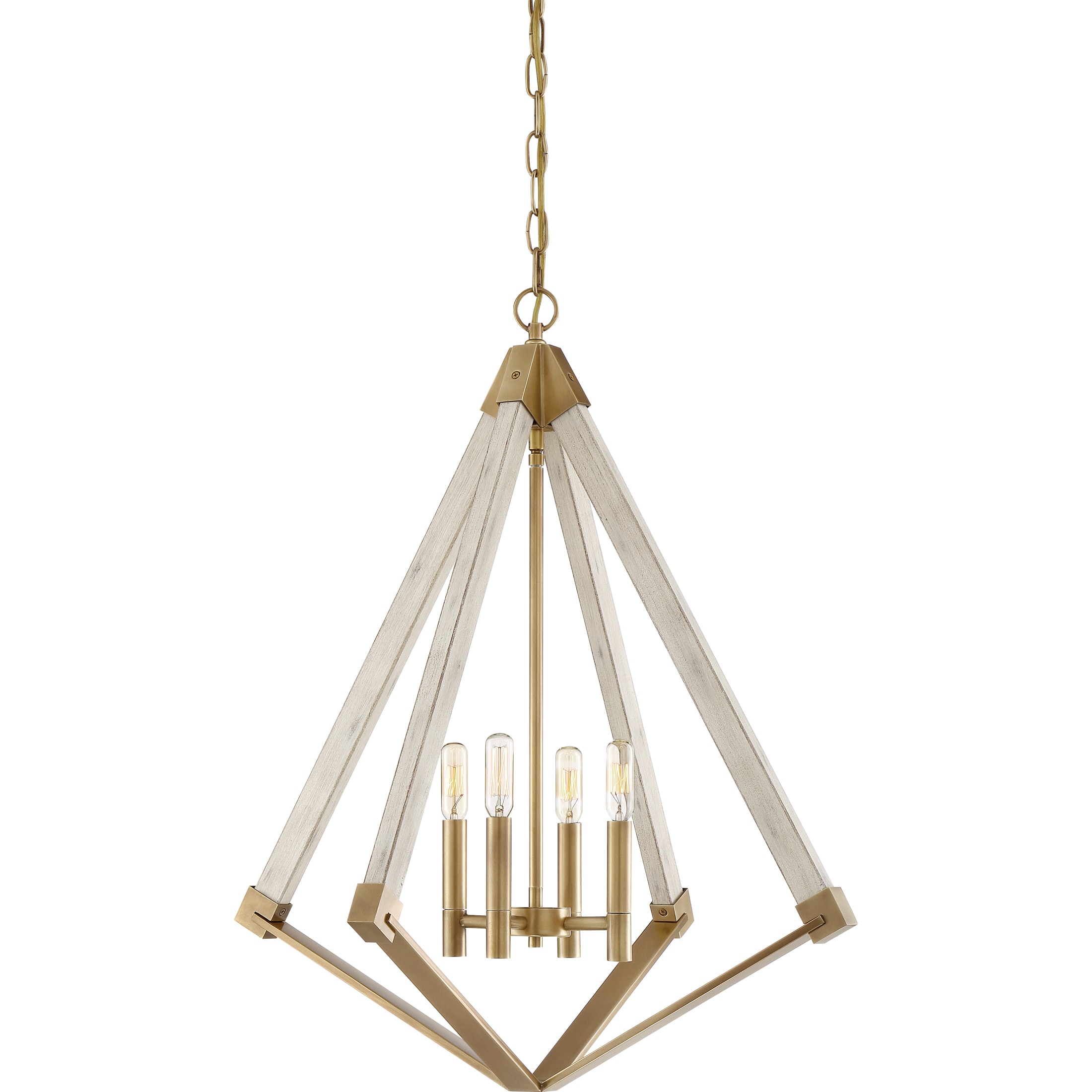 Quoizel VP5204WS Viewpoint 4-Light Brass Transitional Damp Rated Chandelier