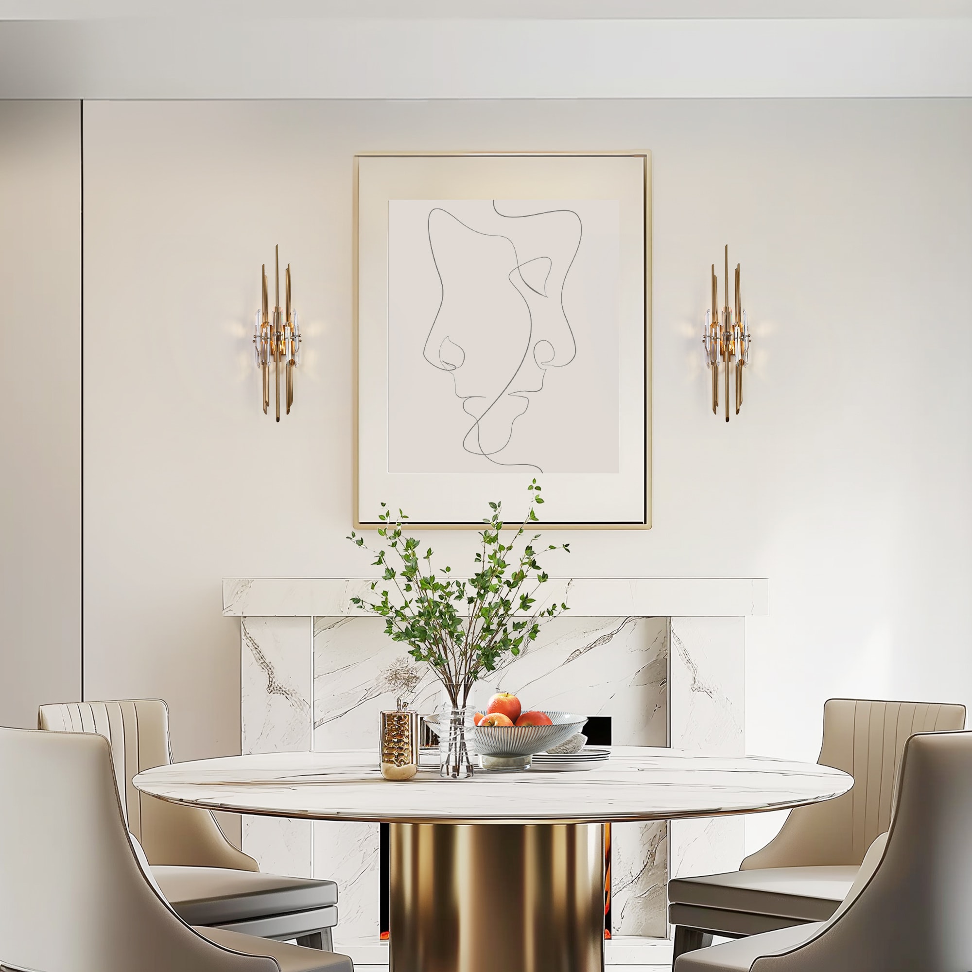 LNC Fataingyism 6.3-in W 1 -Light Polished Gold Wall Sconce in the Wall ...