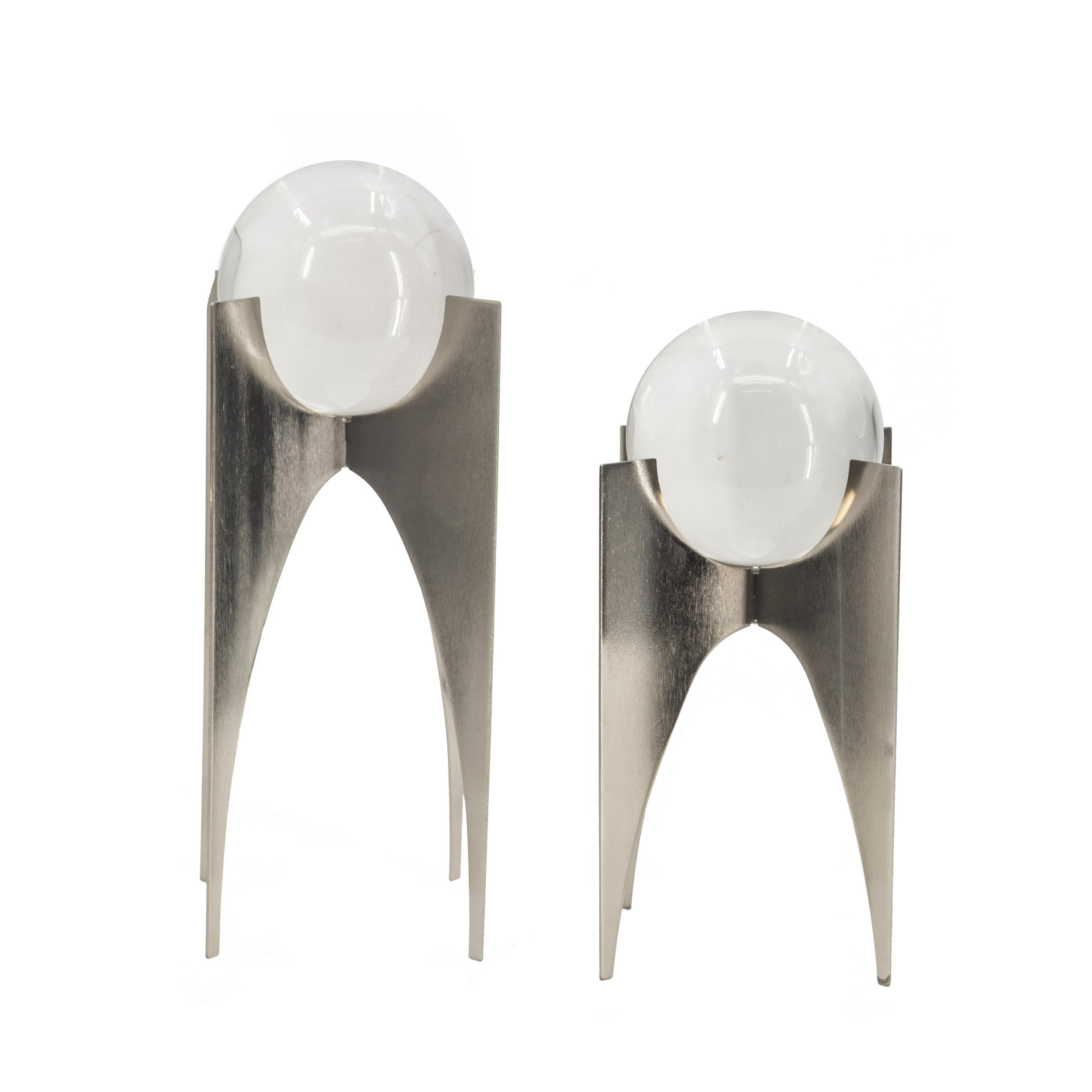 Benzara BM285930 2 -Pack Silver Iron Modern Decor set