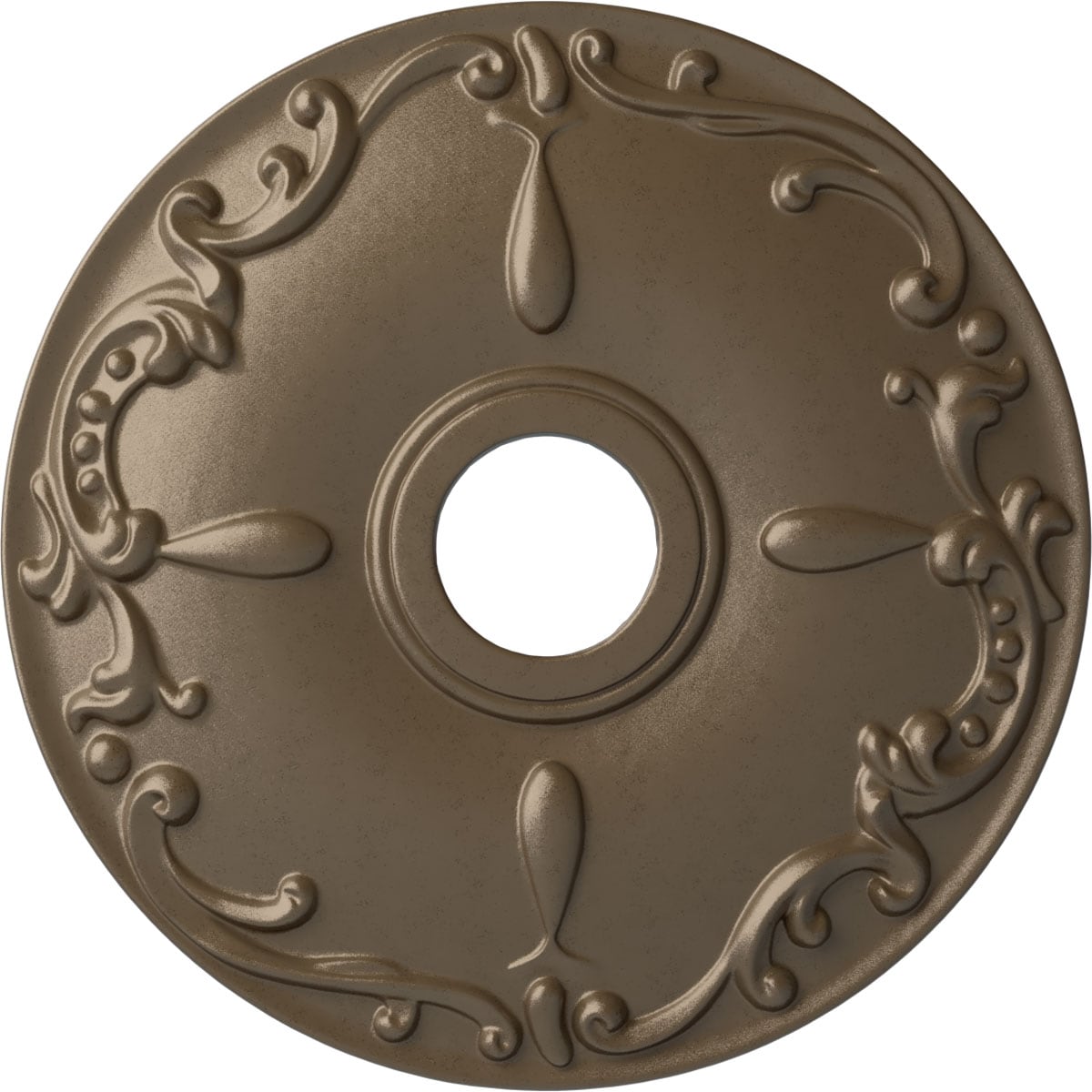 Ekena Millwork CM18KEWSS Kent 18-in W x 18-in L Painted Warm Silver Polyurethane Whole Ceiling Medallion