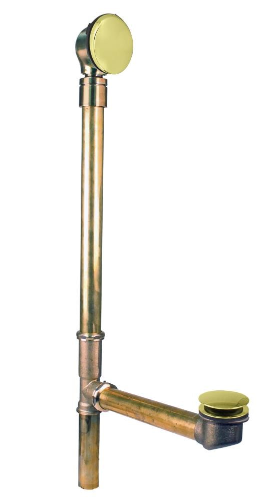 WESTBRASS D326HBJ-03 Bath Waste and Overflow Illusionary Ball Joint with Ada Approved Tip-toe Drain, 28" Make-up 17 Ga. Brass In Polished Brass